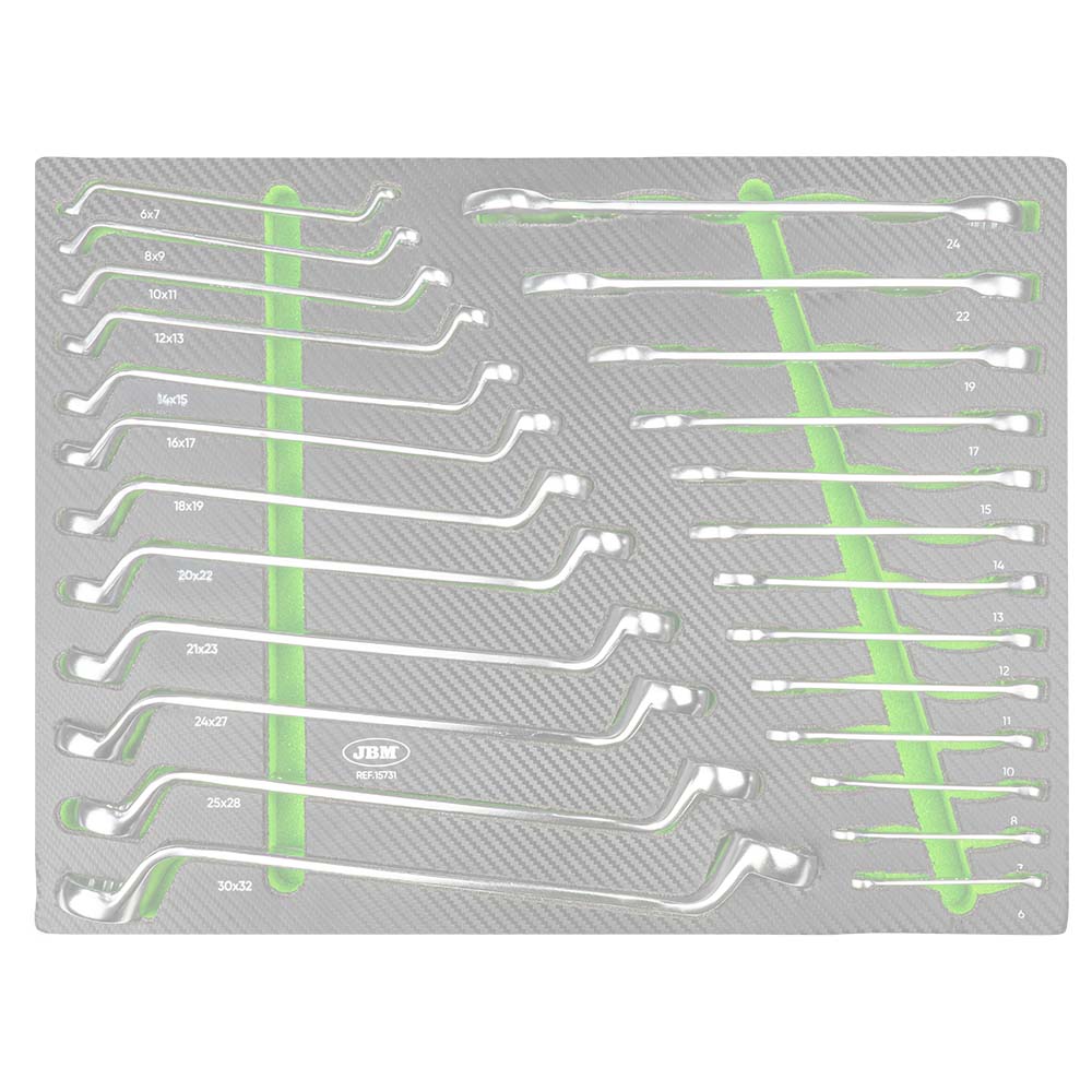 CLÉS MIXTES ET À DOUBLE ANNEAU DANS UN PLATEAU EN MOUSSE TENDRE (EVA)