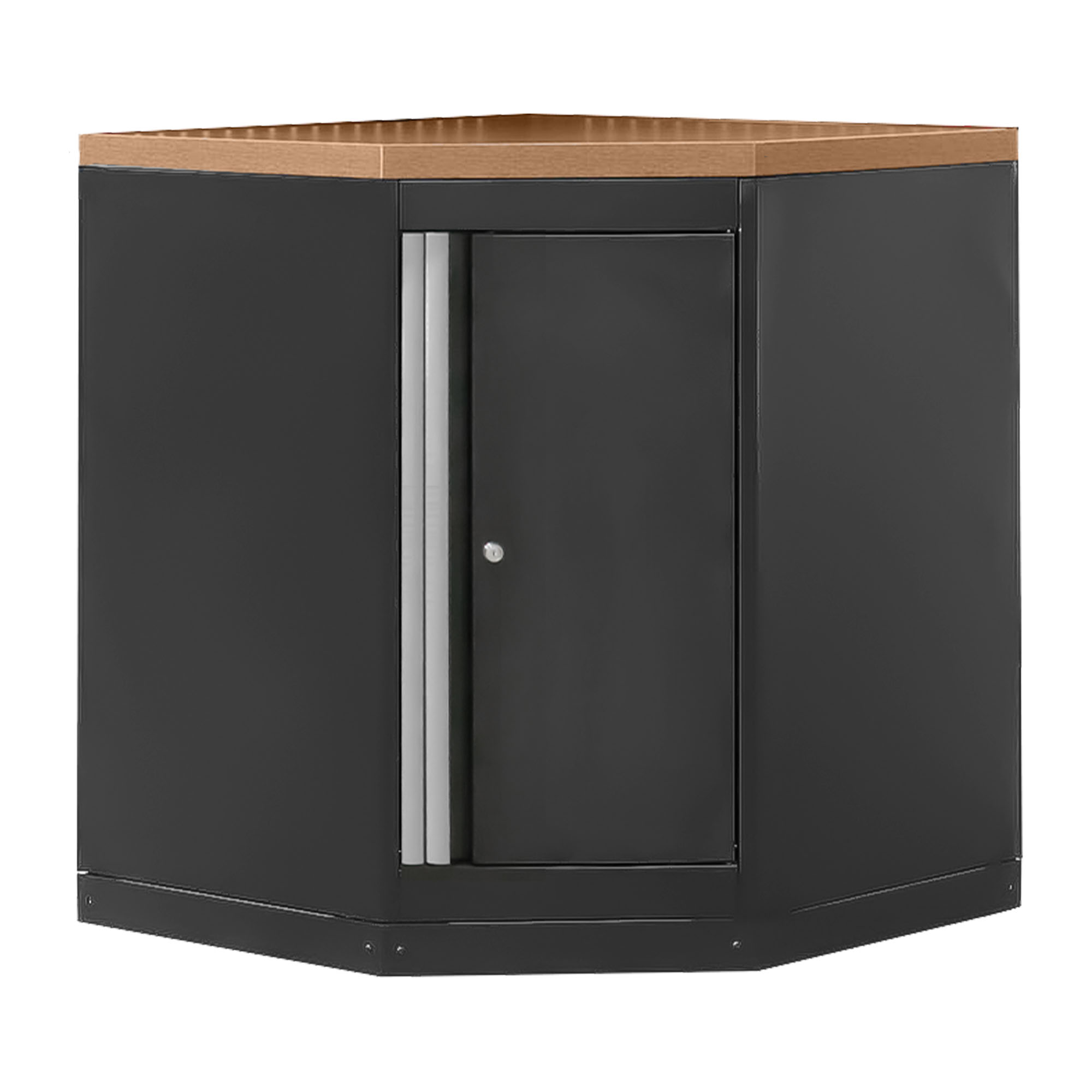 ARMOIRE D'ANGLE AVEC PANNEAU MDF - ARGENTÉ