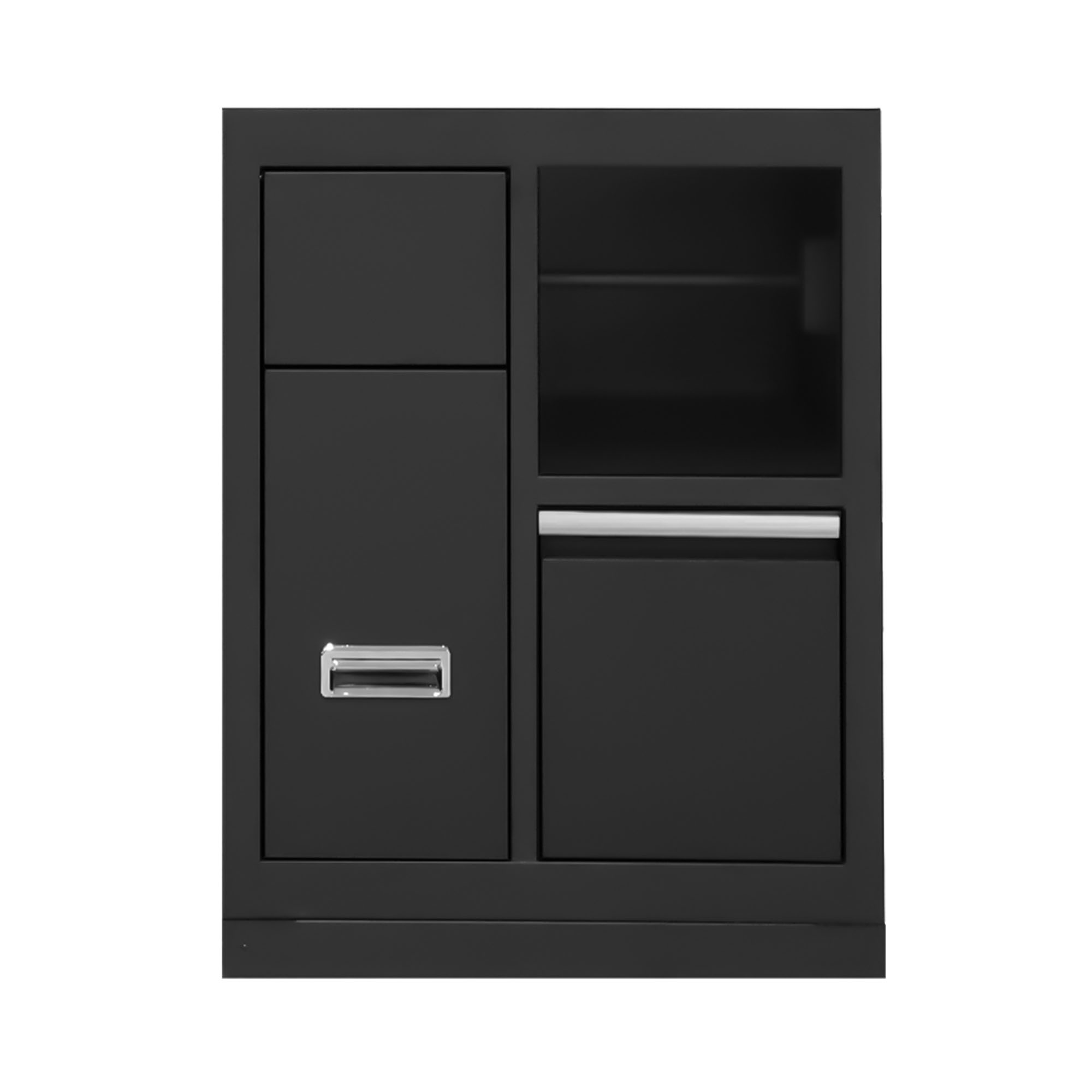 MEUBLE À 3 TIROIRS AVEC PORTE-ROULEAU DE PAPIER - ARGENTÉ