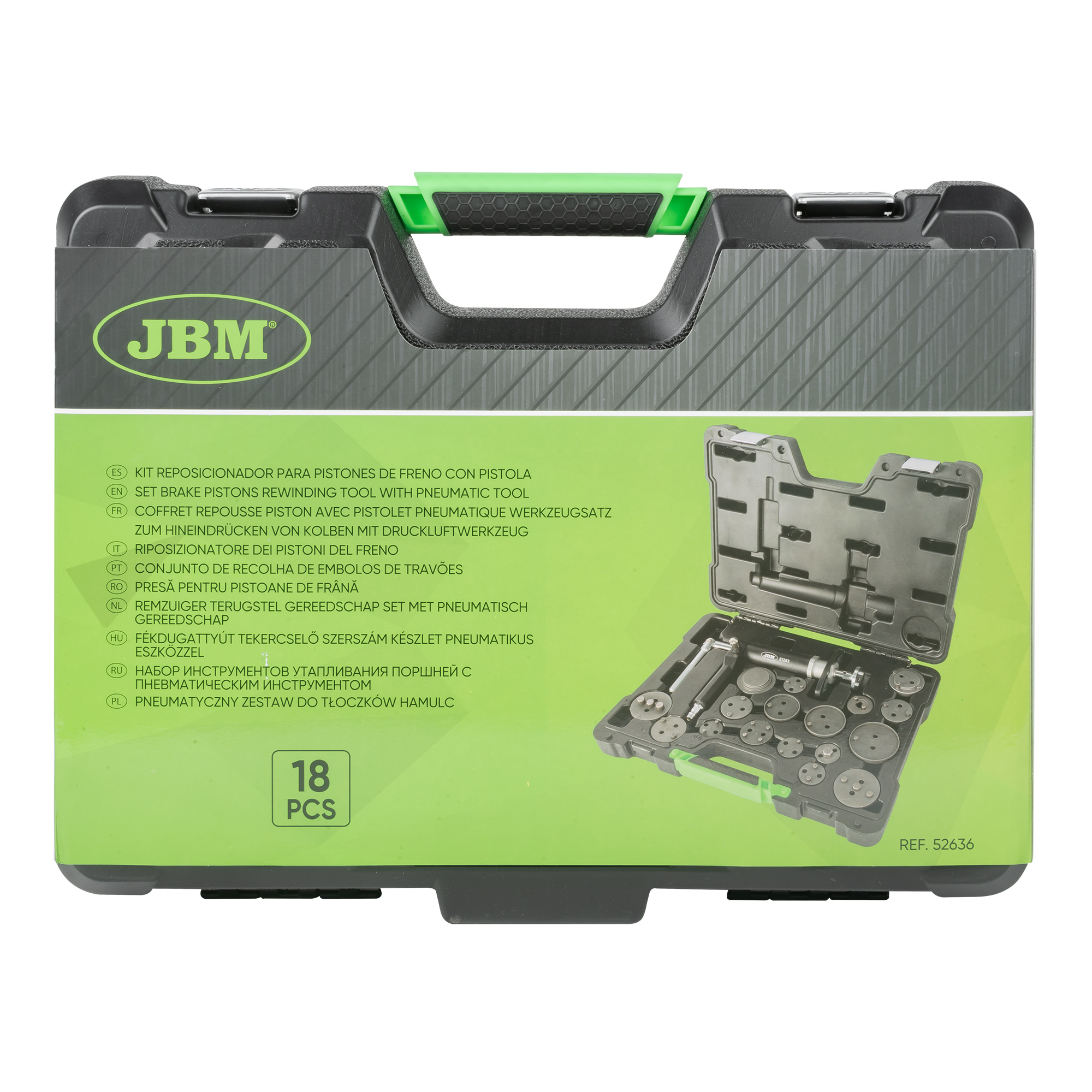 JBM Kit reposicionador pistones de freno con pistola 16 pcs 