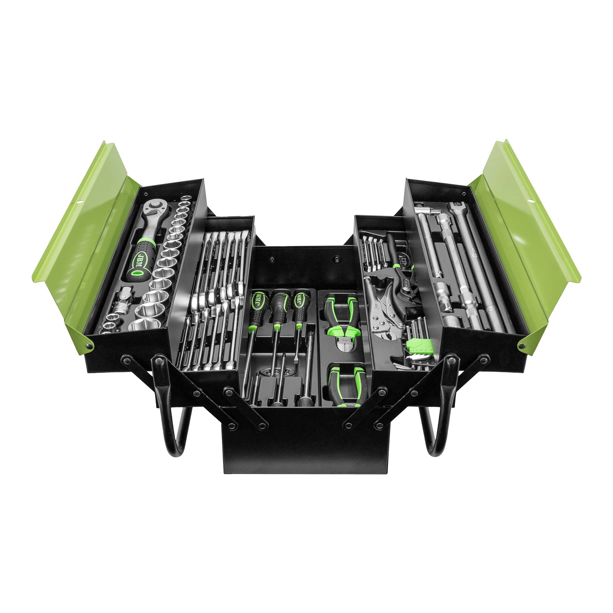 BOÎTE À OUTILS MÉTALLIQUE DE 63 PIÈCES – FINITION ZINGUÉE