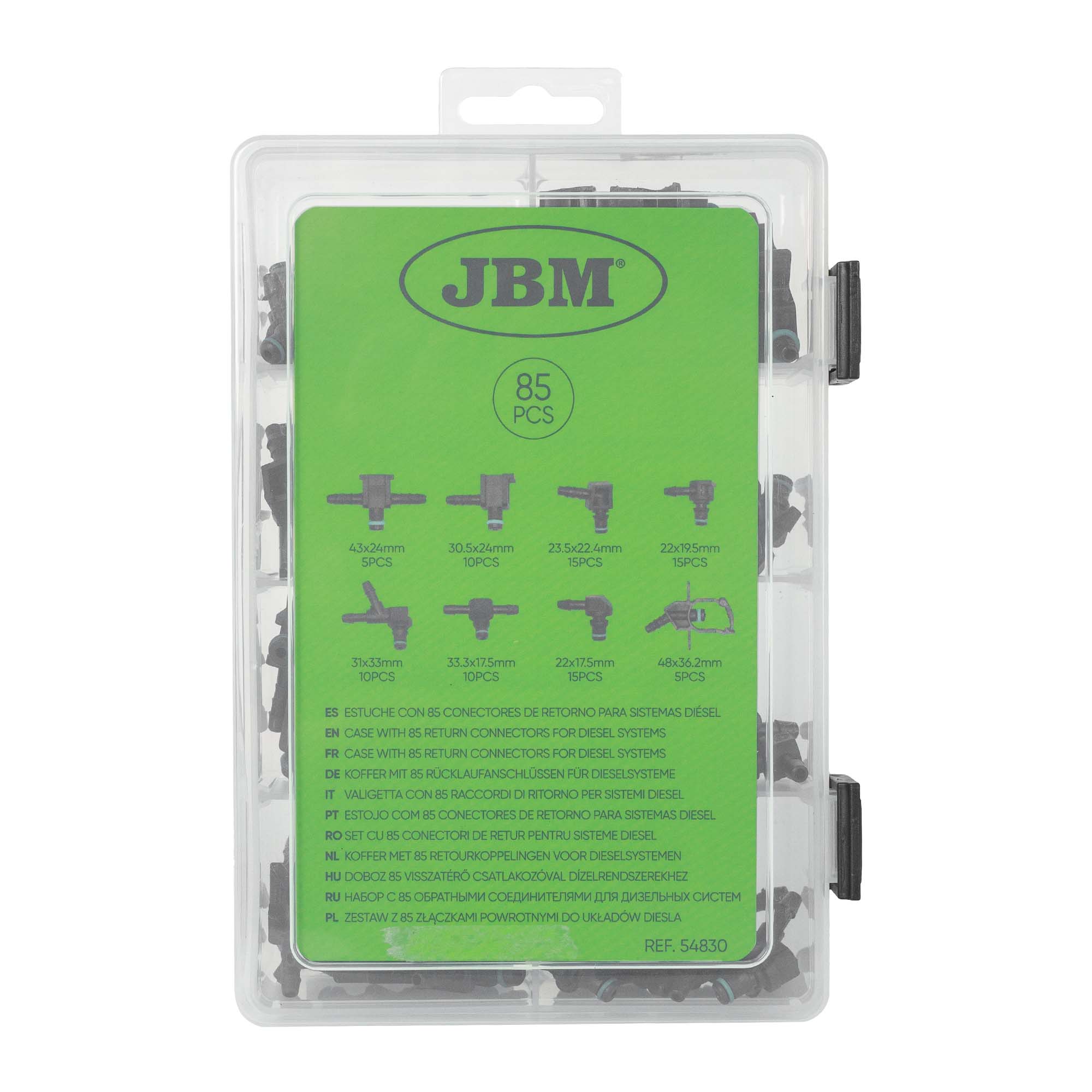 CASE WITH 85 RETURN CONNECTORS FOR DIESEL SYSTEMS