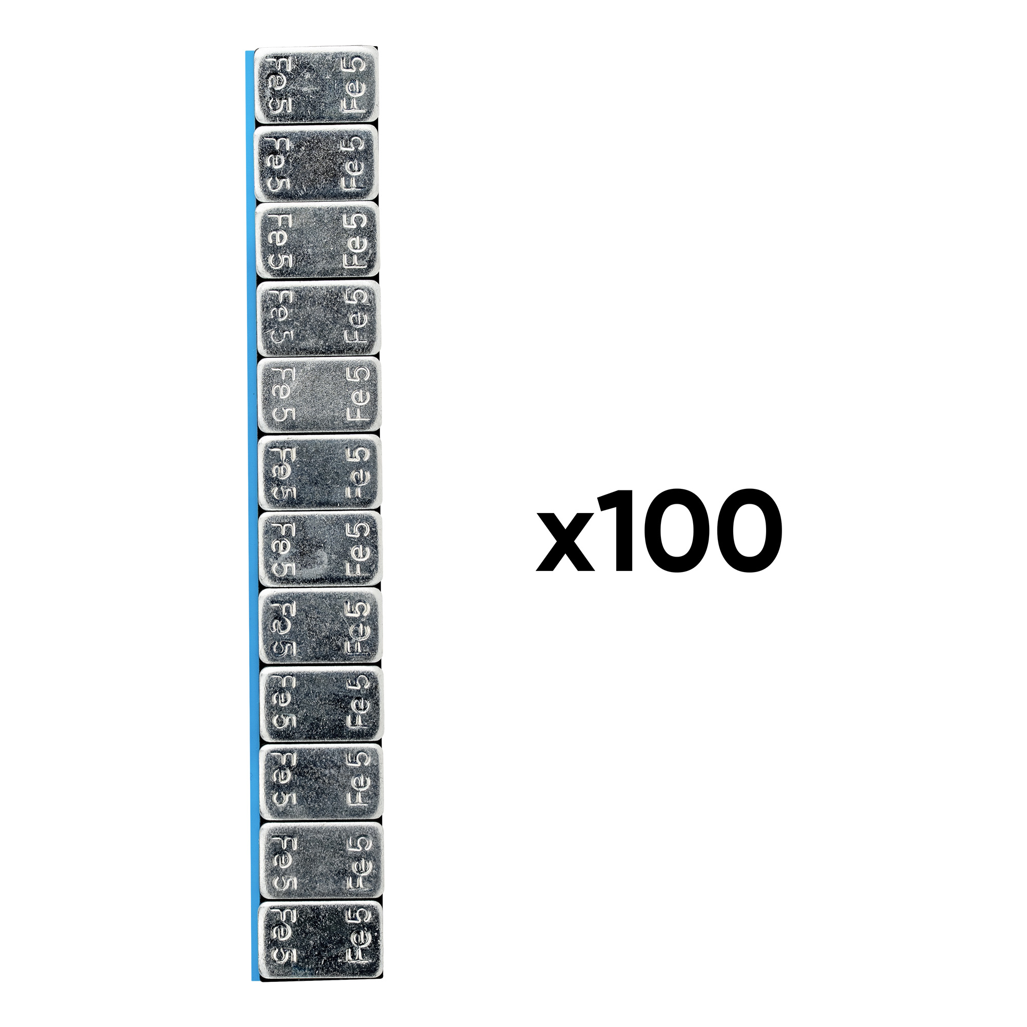 BOÎTE DE 100 MASSES D'ÉQUILIBRAGE AUTOCOLLANTES EN FER - 60G (12X5G)