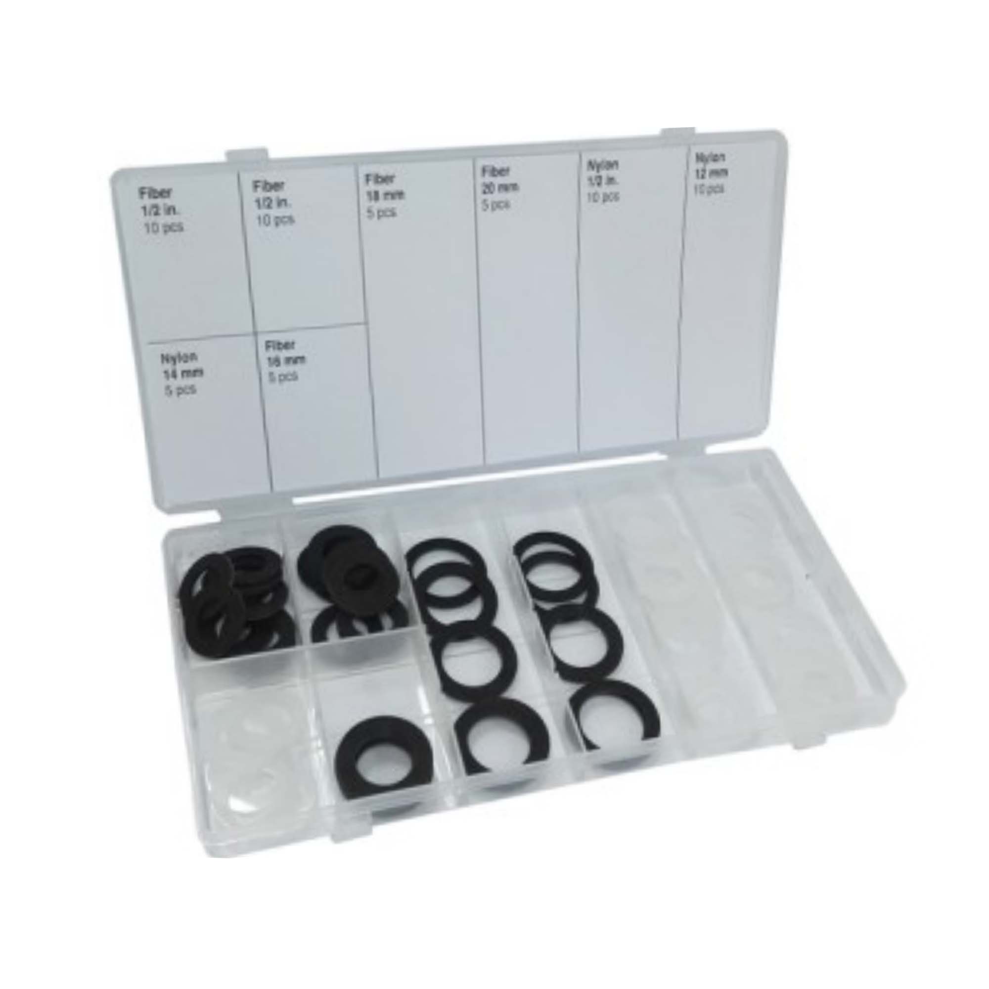 ESTUCHE DE ARANDELAS DE FIBRA Y NYLON 60PCS