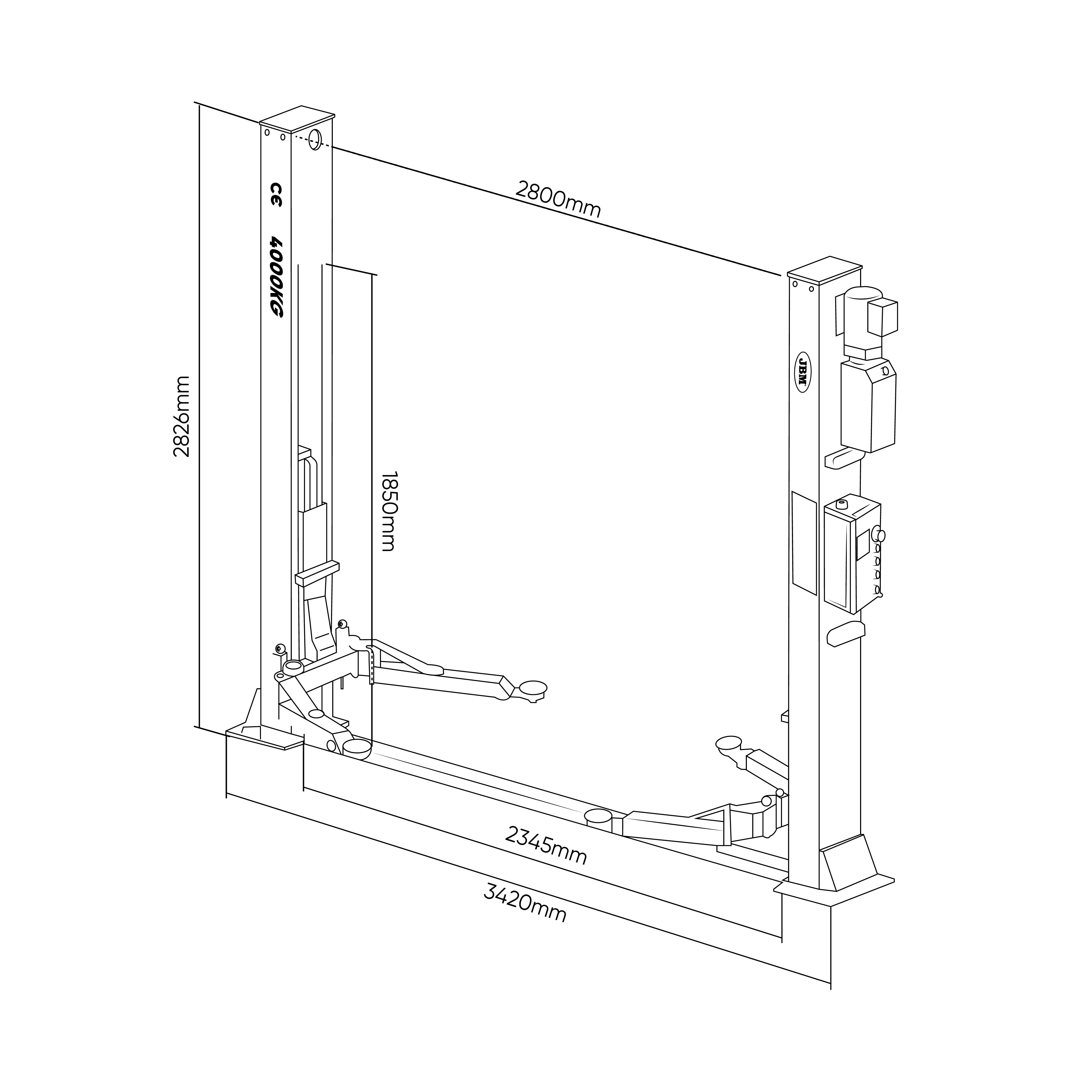 ELEVADOR 2 COLUMNAS PROFESIONAL 220V - 4000KG