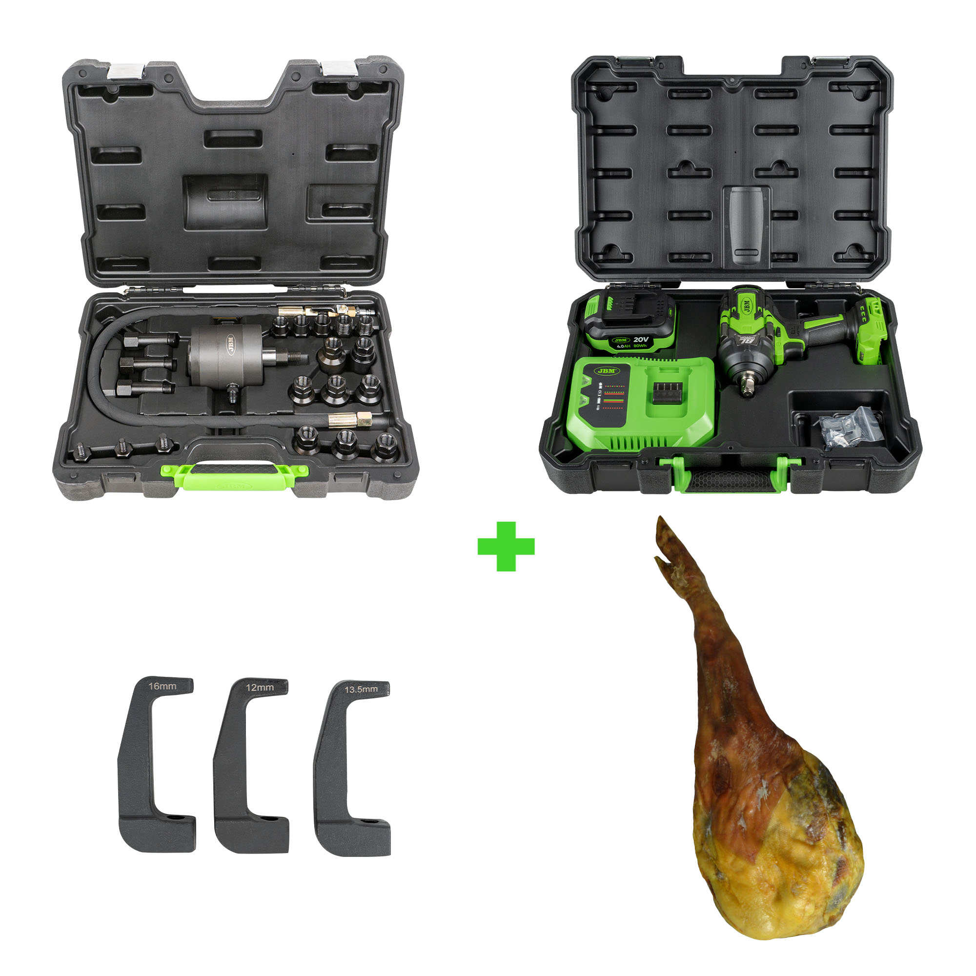 COFFRET D'EXTRACTION PNEUMATIQUE POUR INJECTEURS + JEU DE 3 ADAPTATEURS + CLÉ À CHOCS 1/2" 1000NM