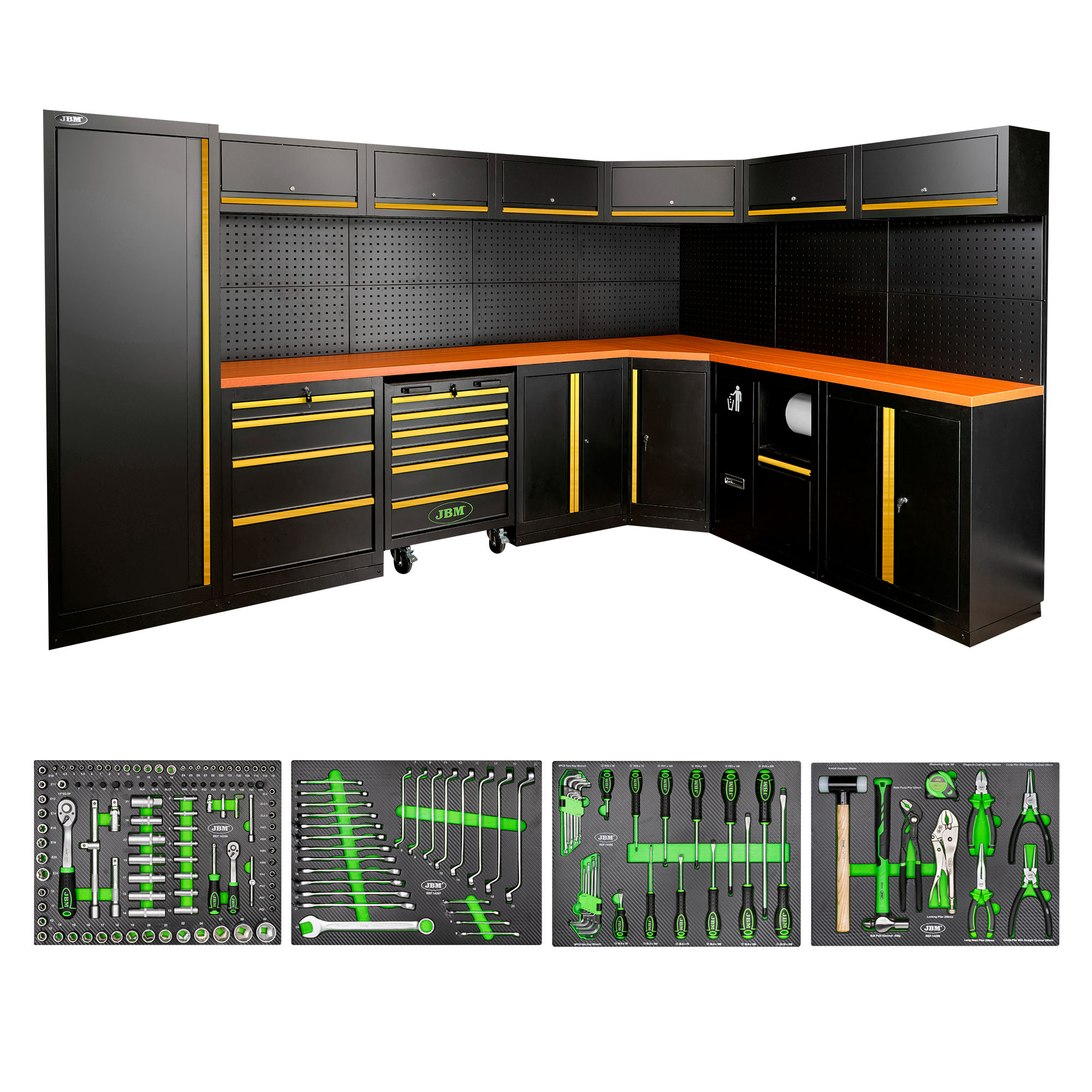 CONJUNTO DE MUEBLES MODULARES (43PCS) - DORADO