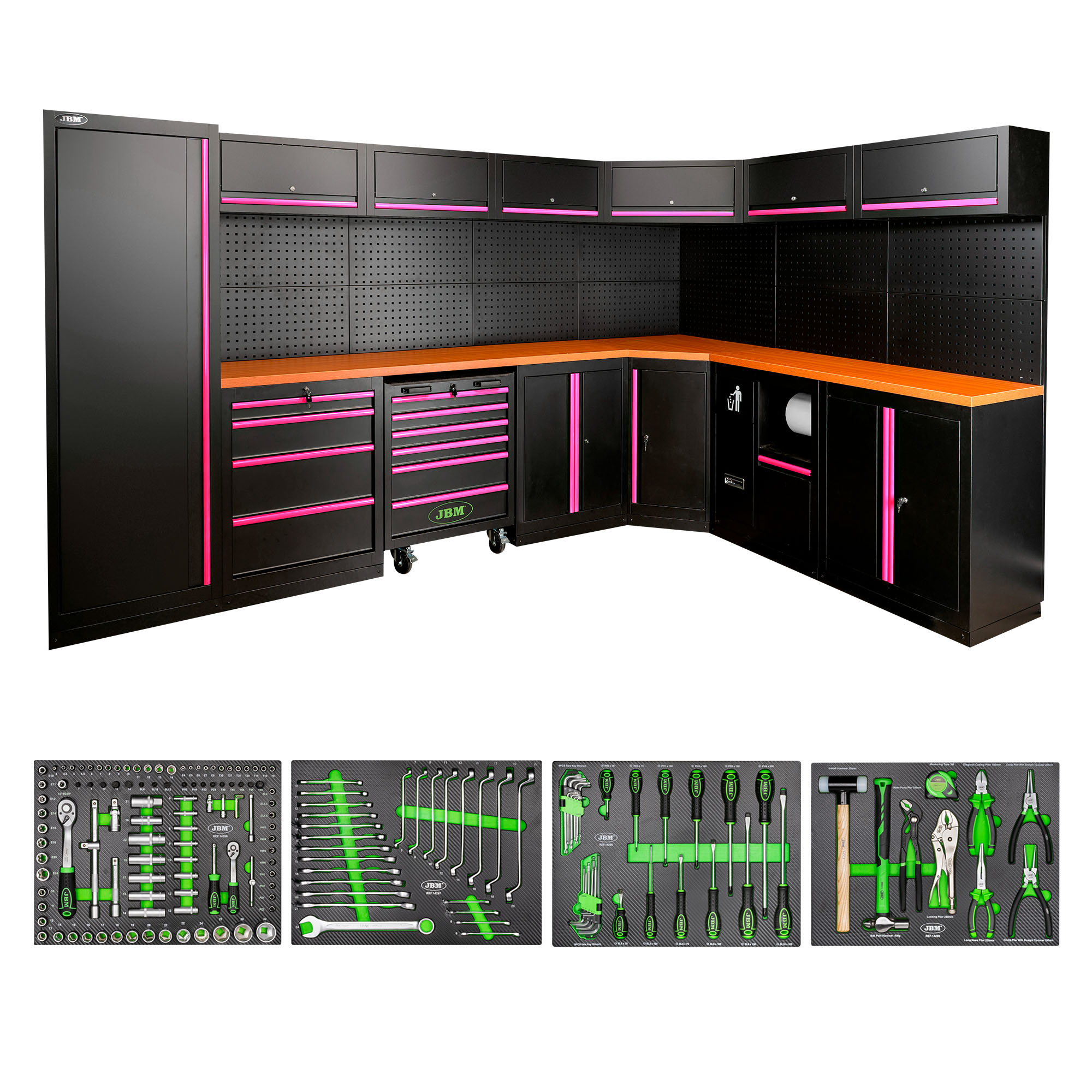 CONJUNTO DE MUEBLES MODULARES (43PCS) - ROSA