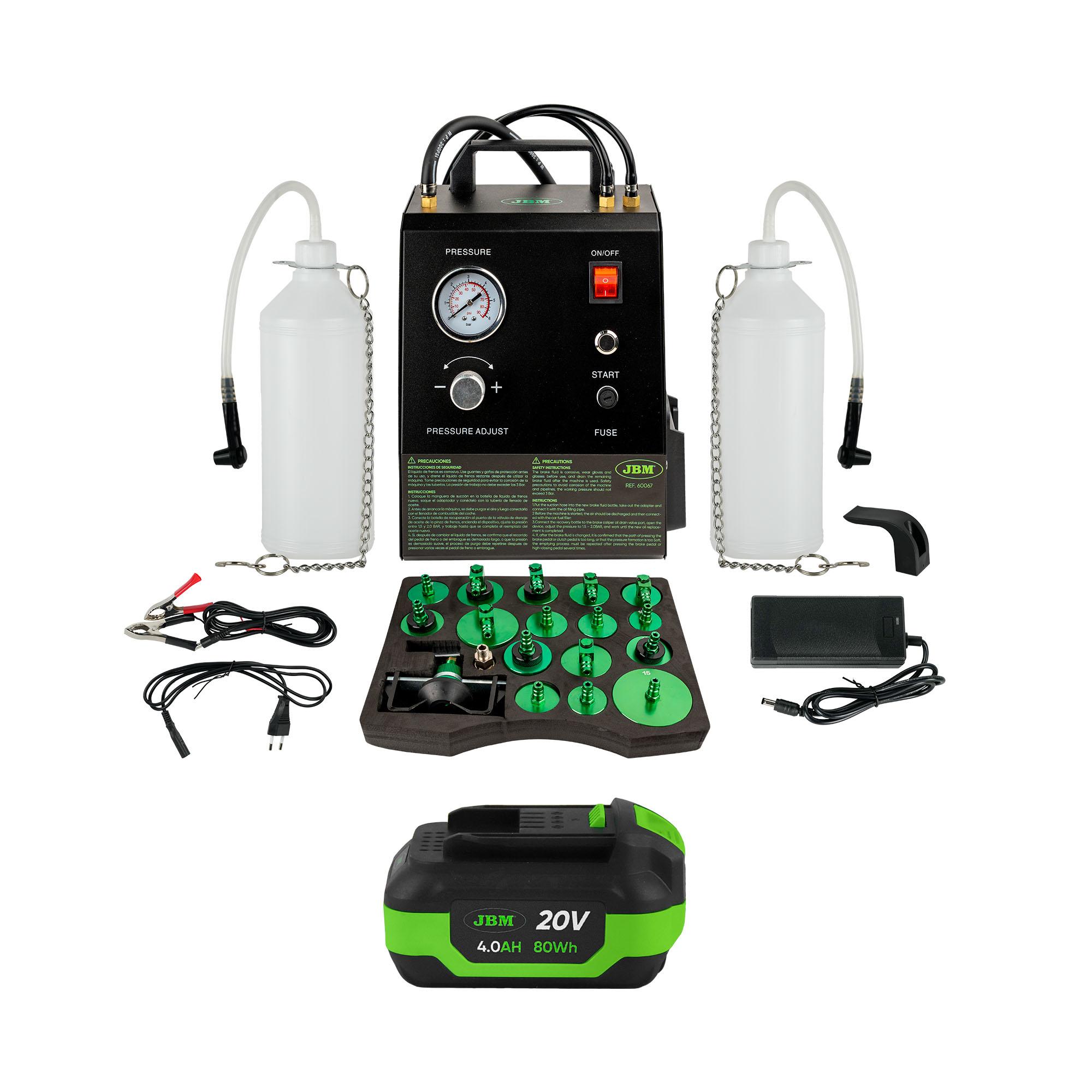 60067 PURGEUR DE FREINS ÉLECTRIQUE A BATTERIE + 60013 BATTERIE LITHIUM-ION 4.0 AH