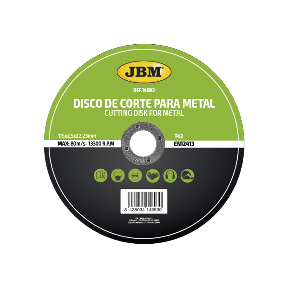 DISCO DE CORTE T42 PARA METAL 115X2.5MM