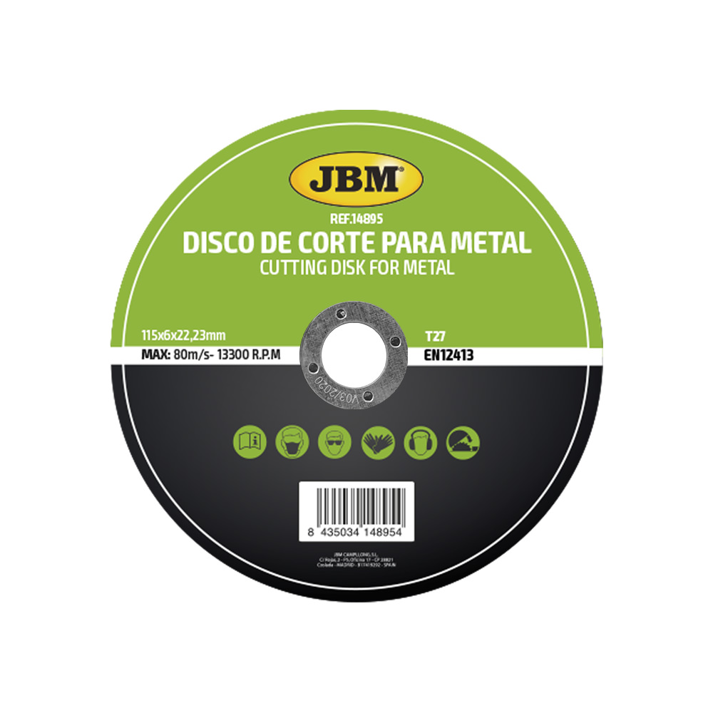 DISCO DE CORTE T27 PARA METAL 115X6MM