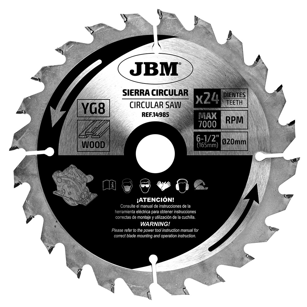 CIRCULAR SAW BLADE 24T 165MM FOR WOOD FOR REF. 60007