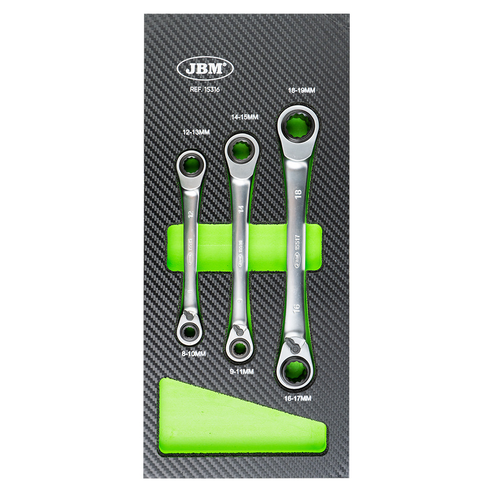 72 TEETH DOUBLE END RATCHET RING WRENCH SET « 4 IN 1 »