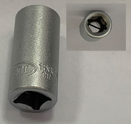 ADAPTADOR DE CABEZALES HEX. 1/4" X 6MM - ACABADO CINCADO