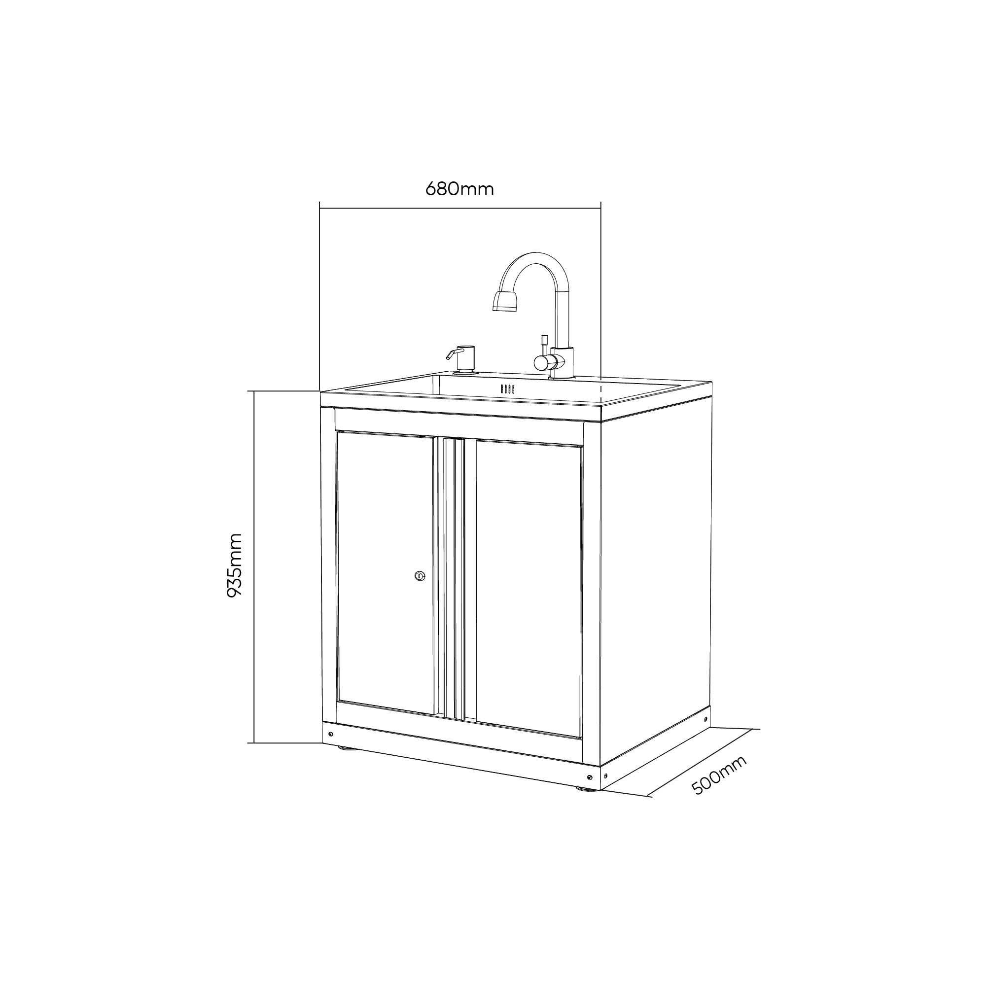 MEUBLE SOUS-ÉVIER INTÉGRÉ - OR