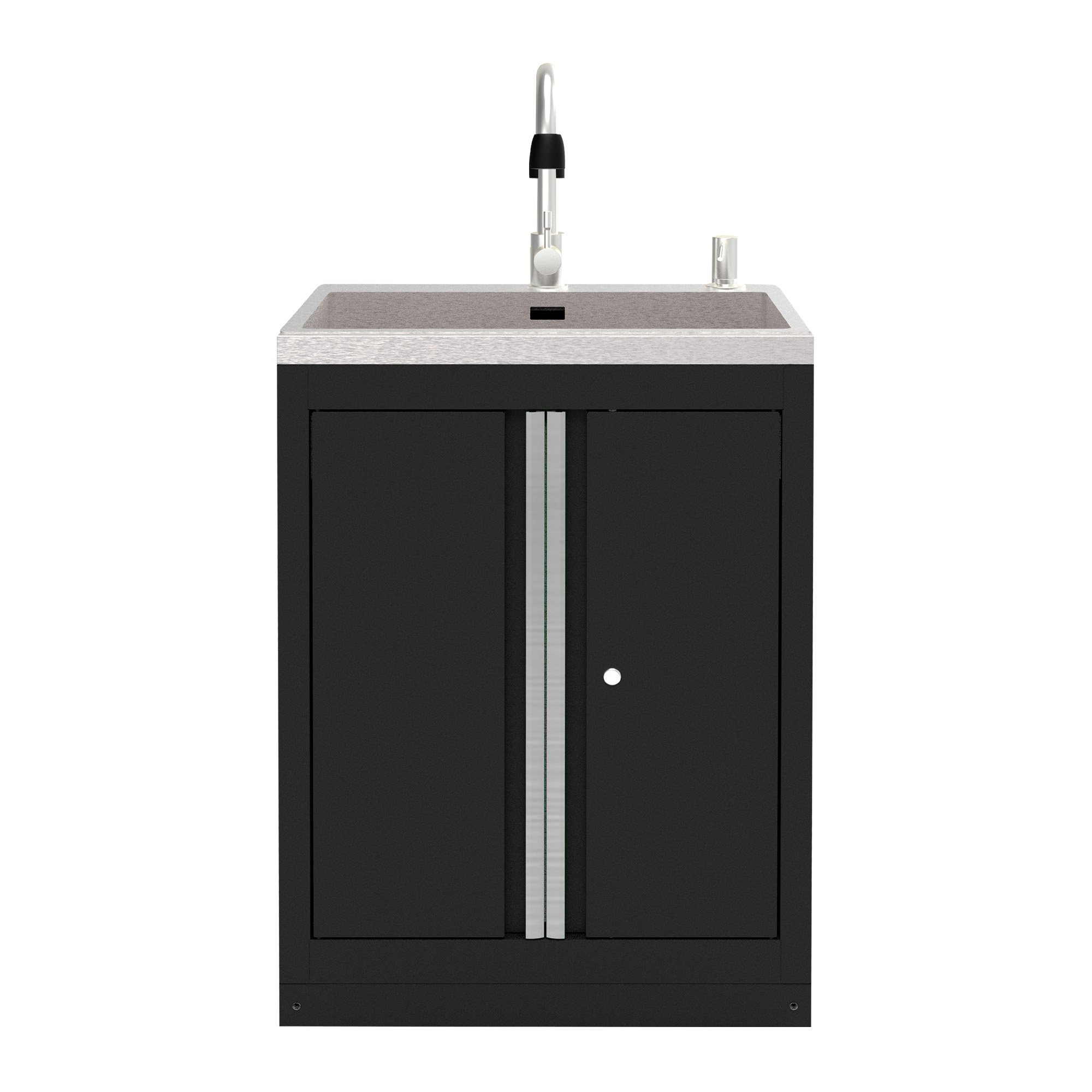 MEUBLE SOUS-ÉVIER INTÉGRÉ - ARGENTÉ