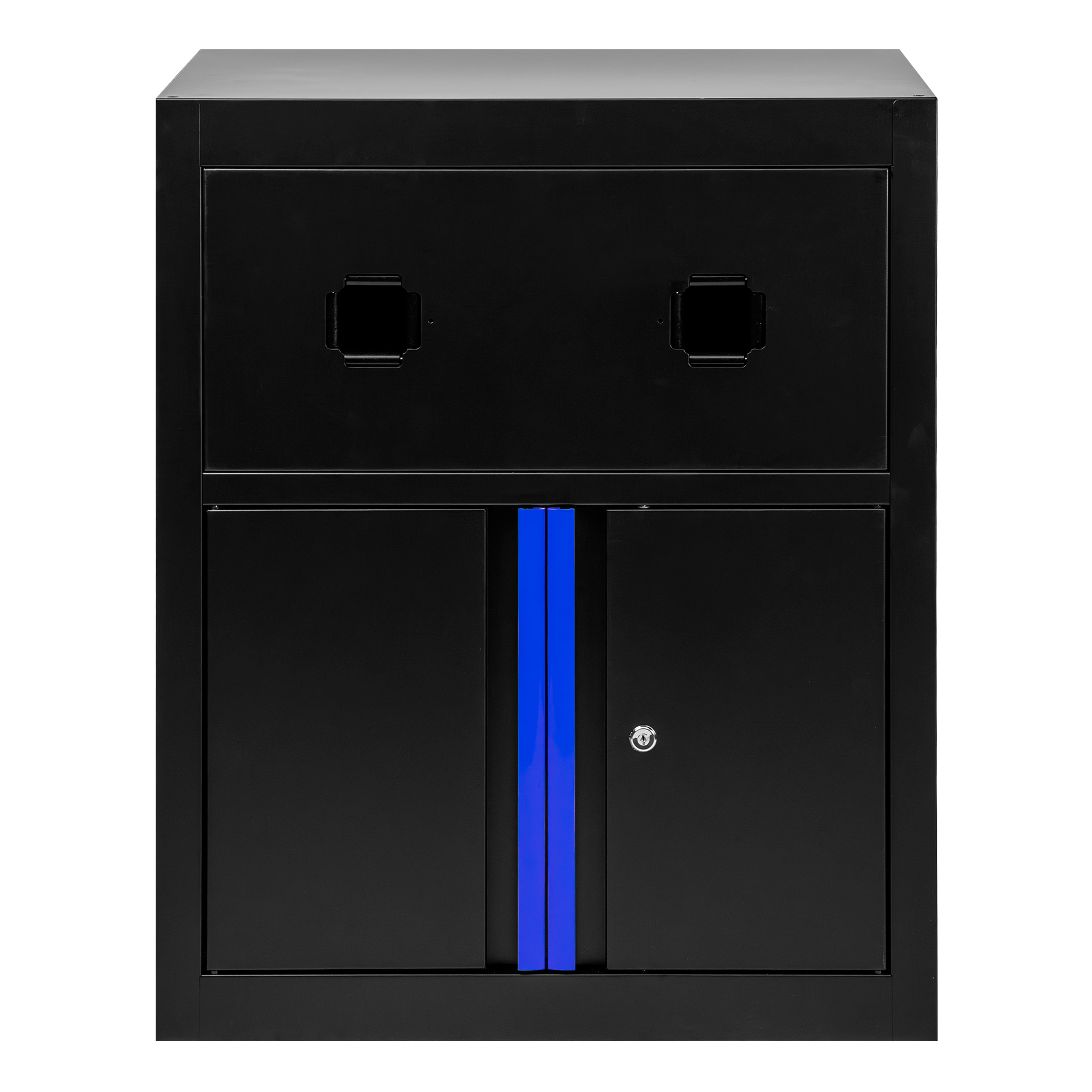 ARMOIRE AVEC ENROULEURS D’AIR COMPRIMÉ ET ÉLECTRIQUE – BLEU