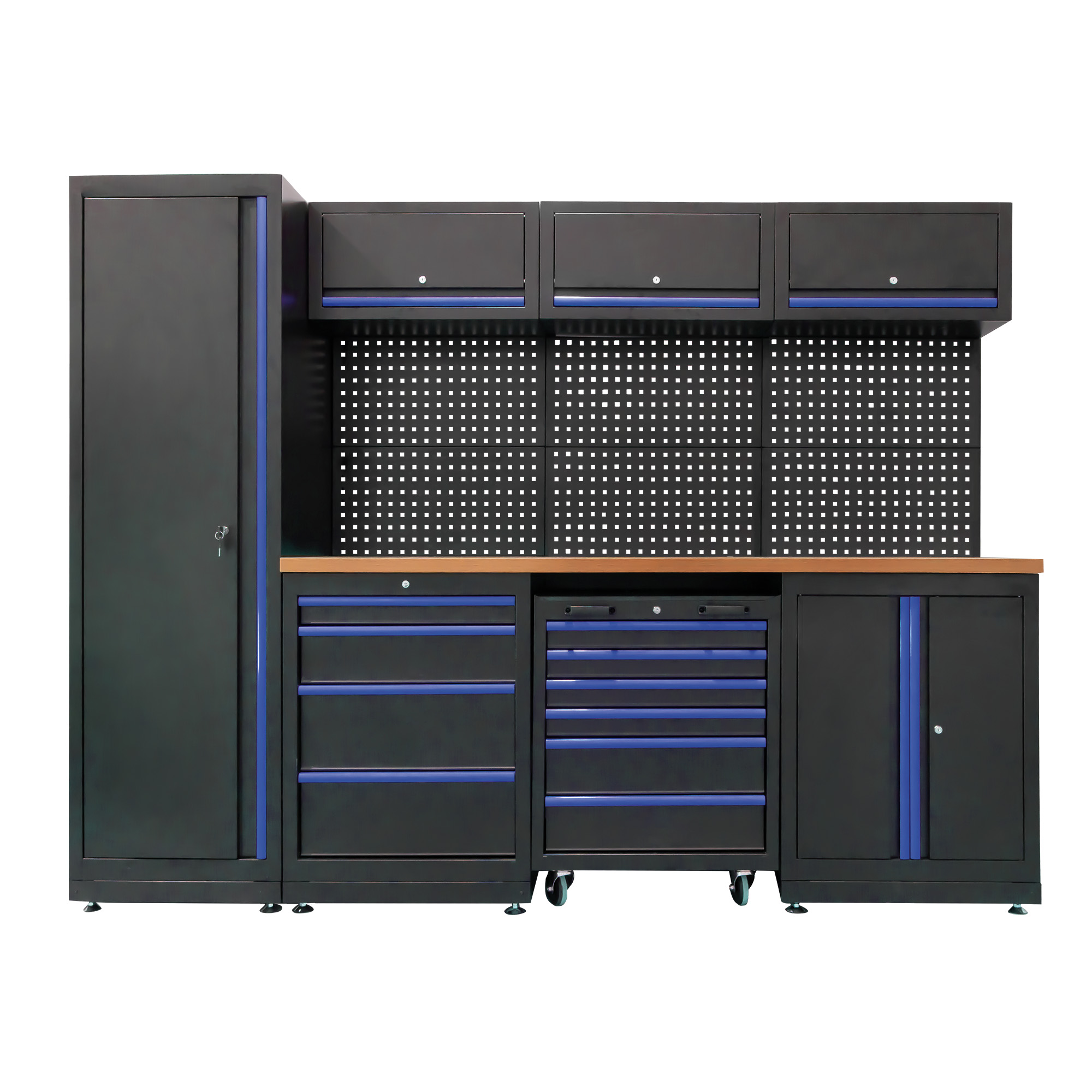 44327A CONJUNTO DE MUEBLES MODULARES PARA TALLER (18 PCS) – AZUL