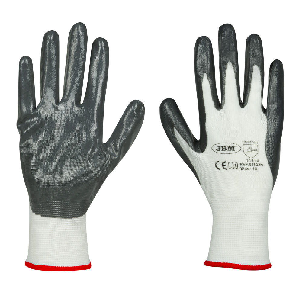 PALM NITRILE COATED GLOVES T.8
