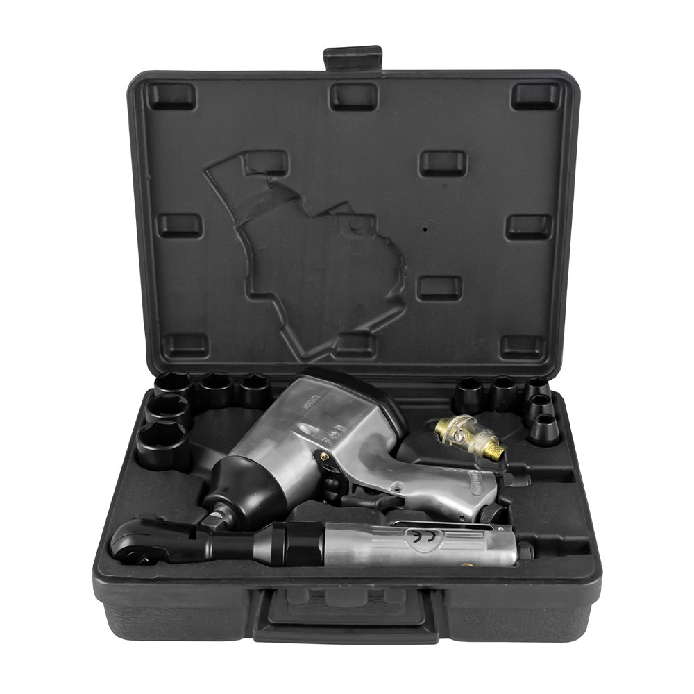 16 PIECES AIR WRENCH AND RATCHET SET