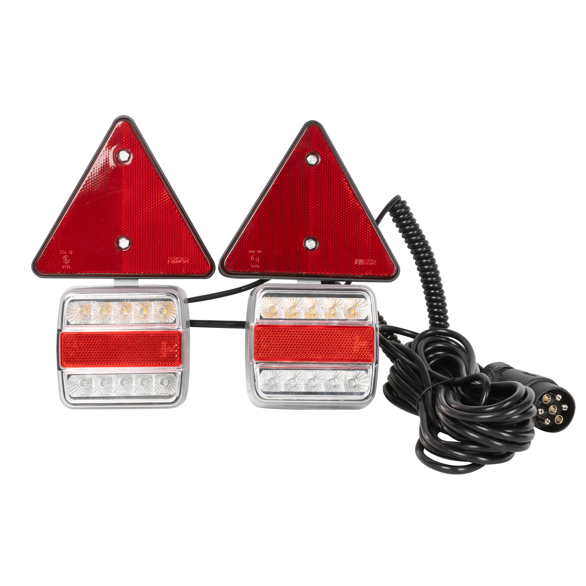2 MAGNETIC REAR LIGHTS AND 2 TRIANGULAR REFLECTOR SET