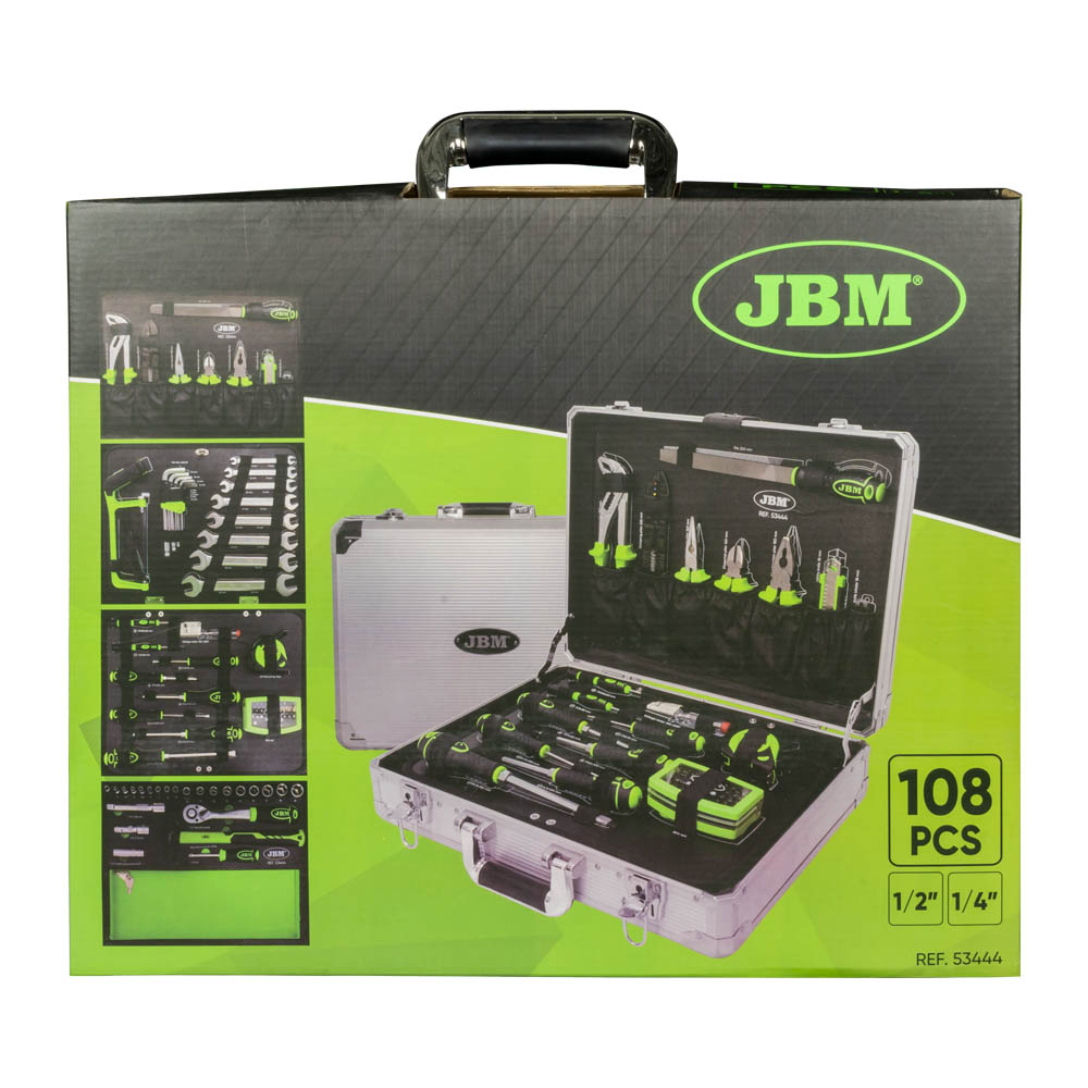 Maletín de aluminio con 198 herramientas - JBM