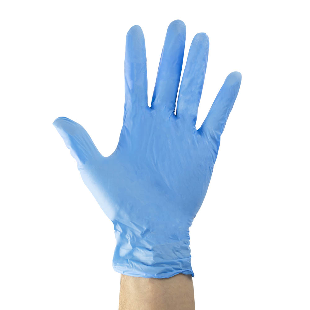 53799 GUANTES AZULES DESECHABLES DE VINILO T:M