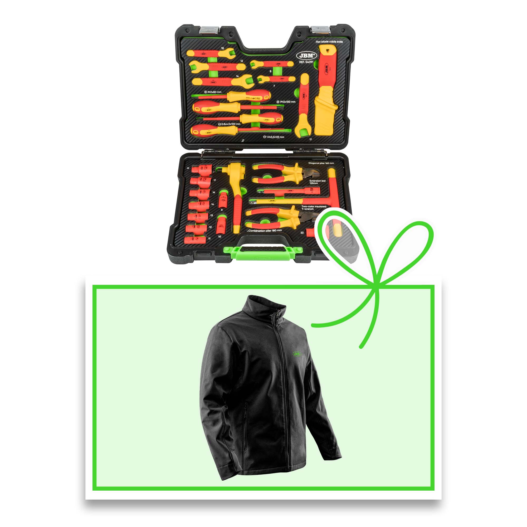 COFFRET D'OUTILS ISOLÉS VDE 26 PCS + VESTE S