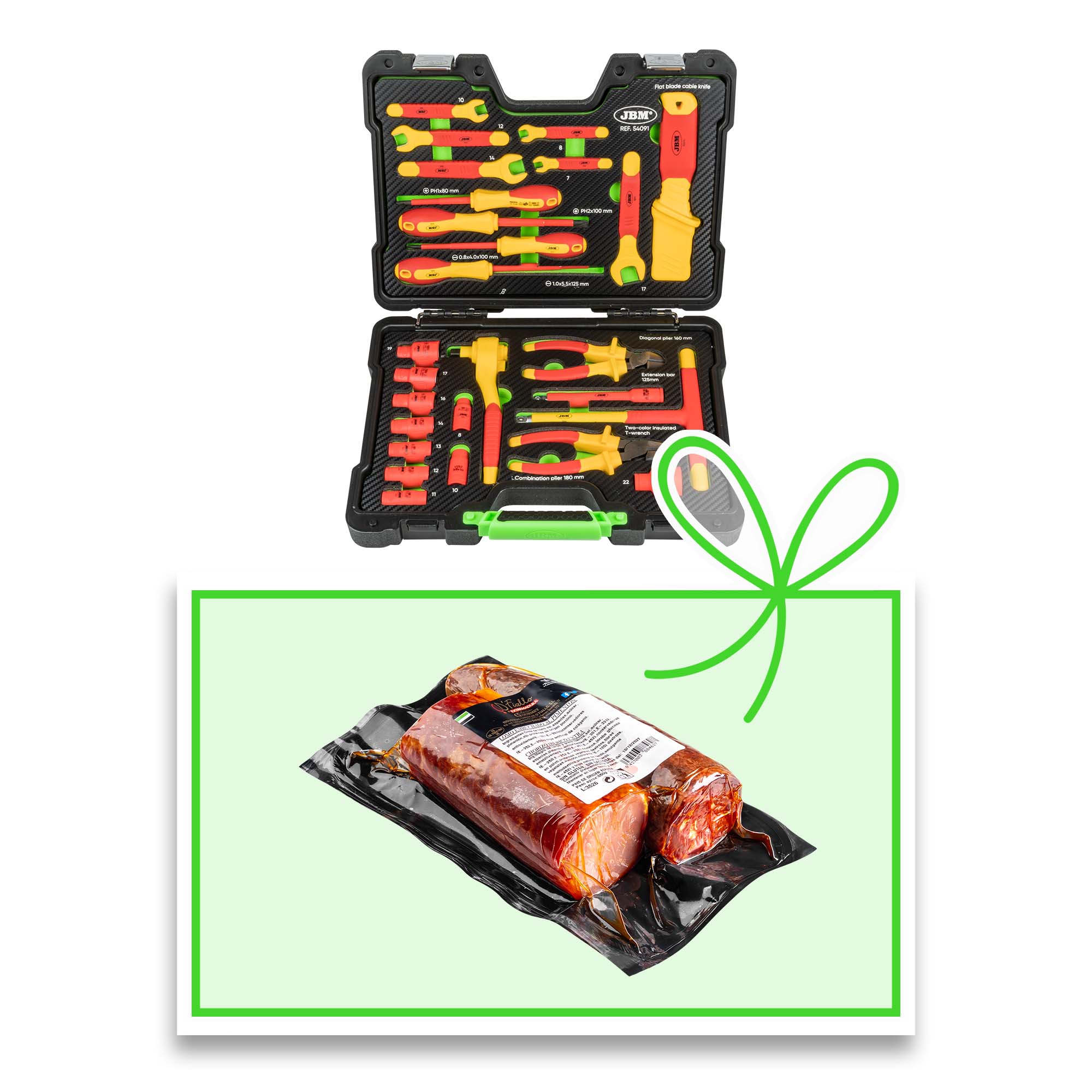 COFFRET D'OUTILS ISOLÉS VDE 26 PCS + ASSORTIMENT DE CHARCUTERIE