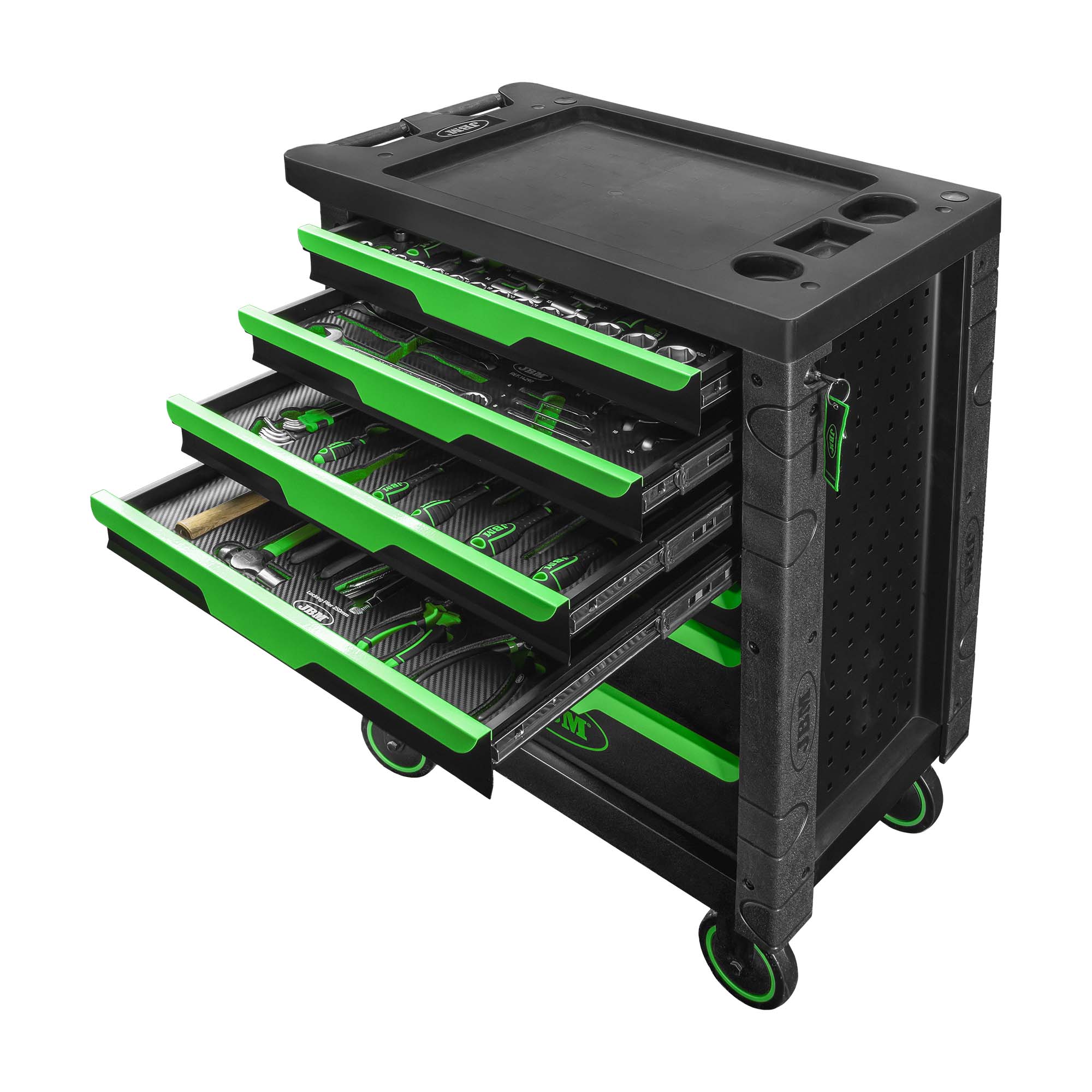 SERVANTE À OUTILS 7 TIROIRS - VERTE - EQUIPÉE