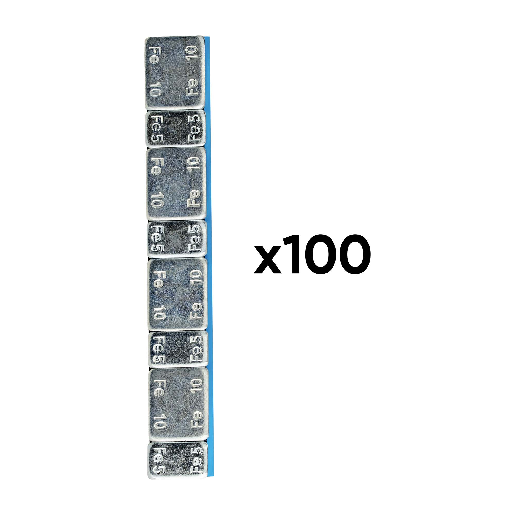 CAJA DE 100 CONTRAPESAS ADHESIVAS DE HIERRO 60GR 4X10GR 4X5GR