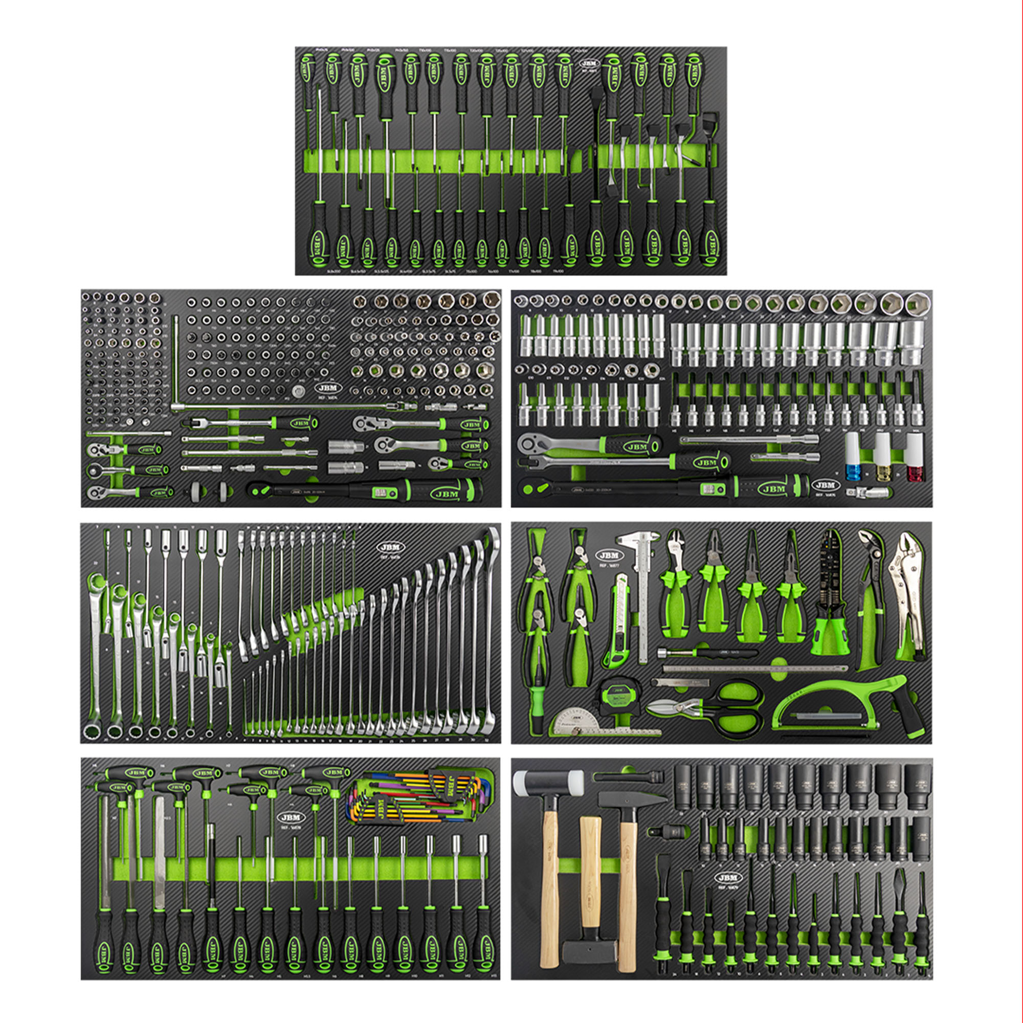 54689 SET DE 7 MÓDULOS EVA CARBONO PARA CARRO DE HERRAMIENTAS