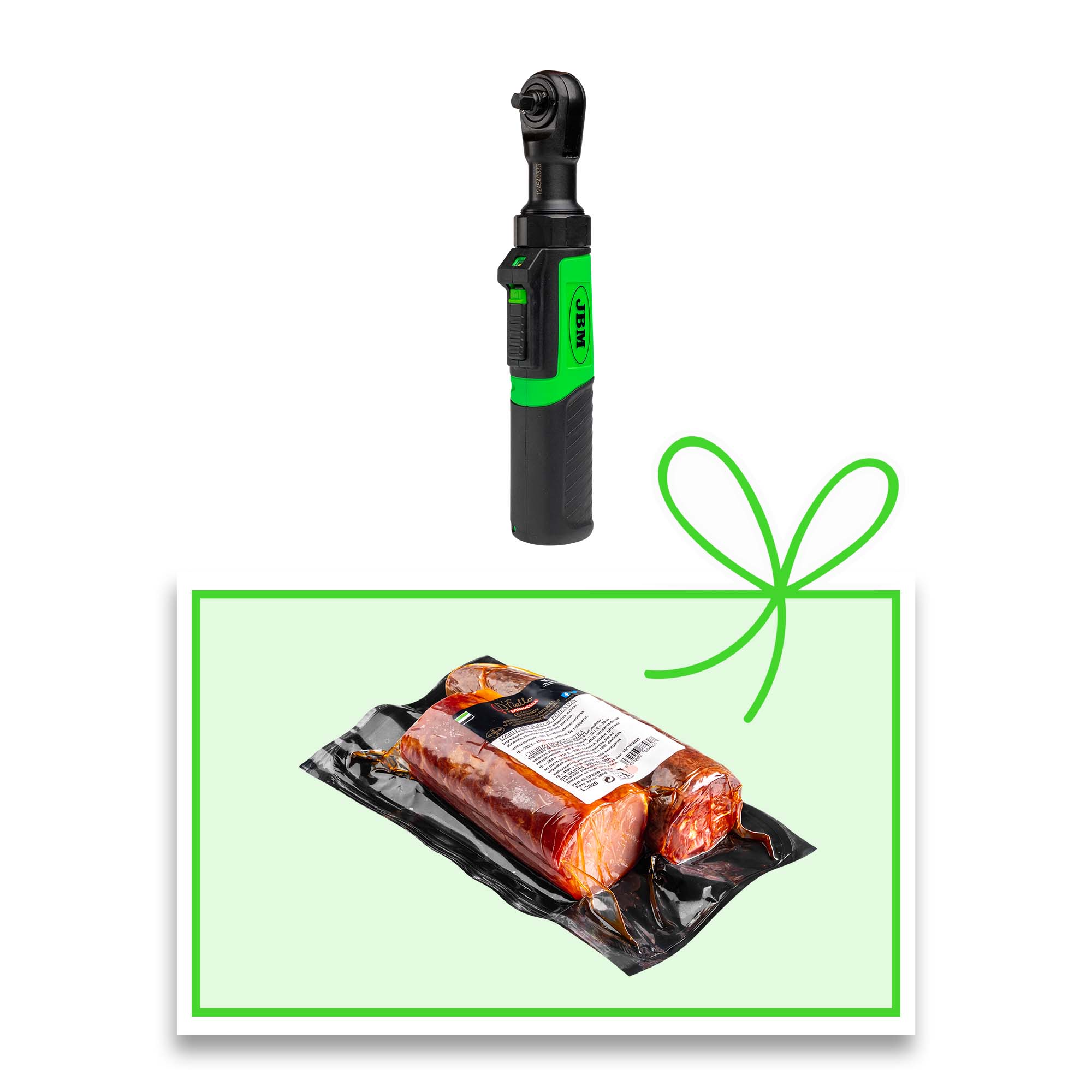 CLIQUET À BATTERIE 1/4" - 3.6V AVEC CHARGEUR + ASSORTIMENT DE CHARCUTERIE