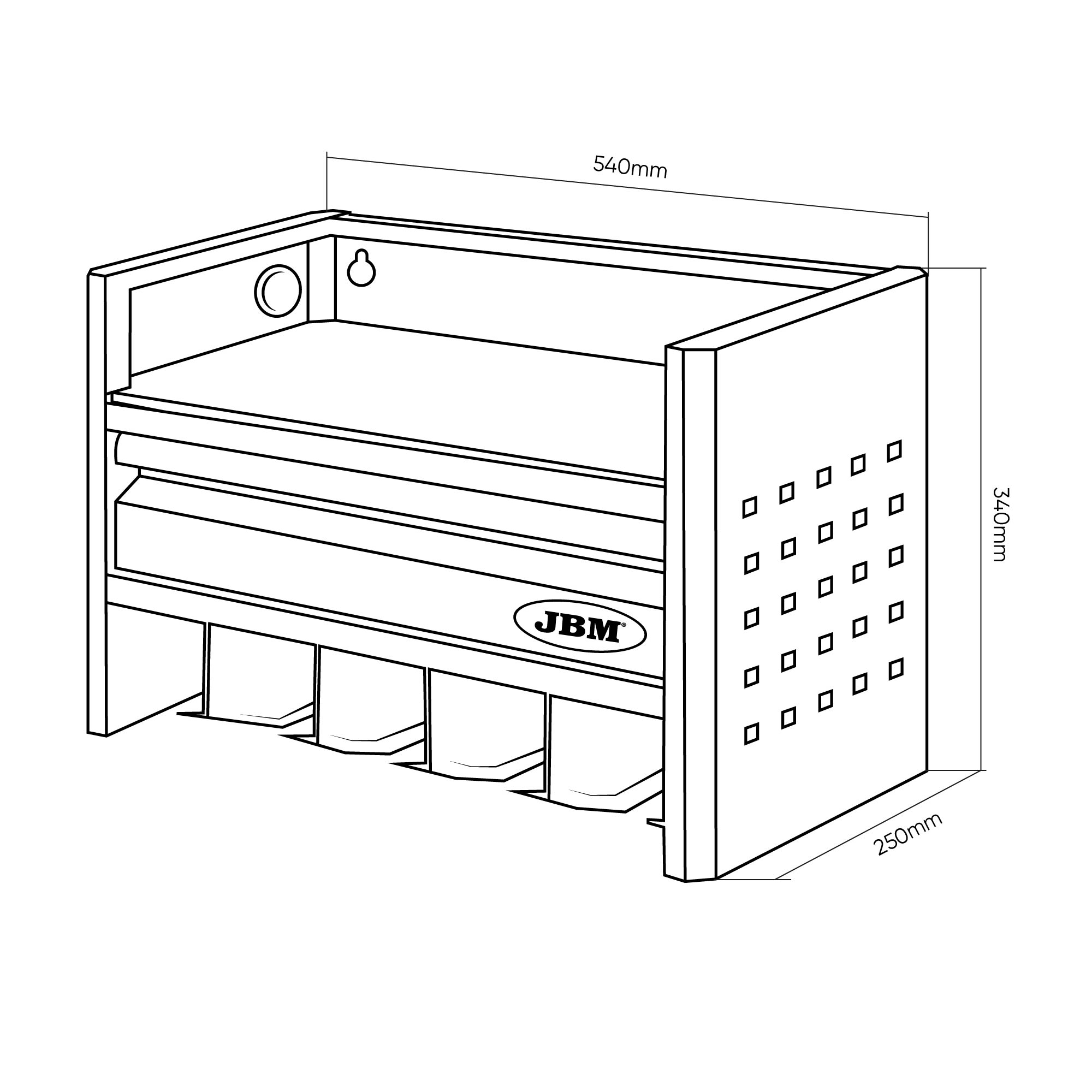 ÉTAGÈRE DE RANGEMENT POUR OUTILS ÉLECTRIQUES À 3 NIVEAUX - JAUNE