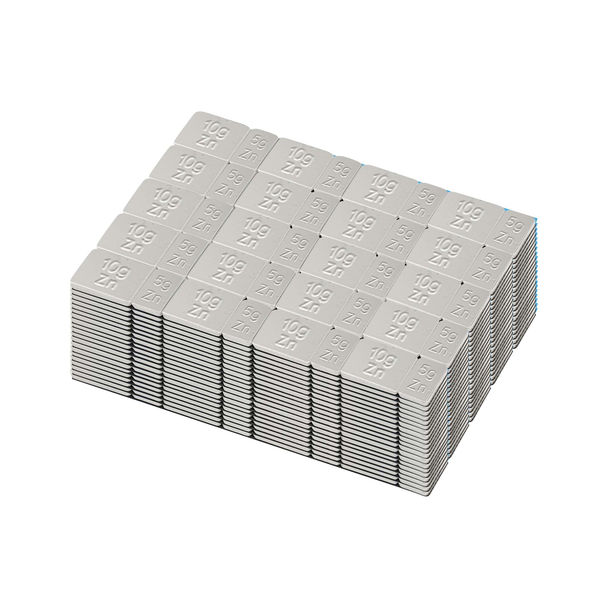 BOÎTE DE 100 MASSES D'ÉQUILIBRAGE AUTOCOLLANTES EN ZINC DE 45GR.