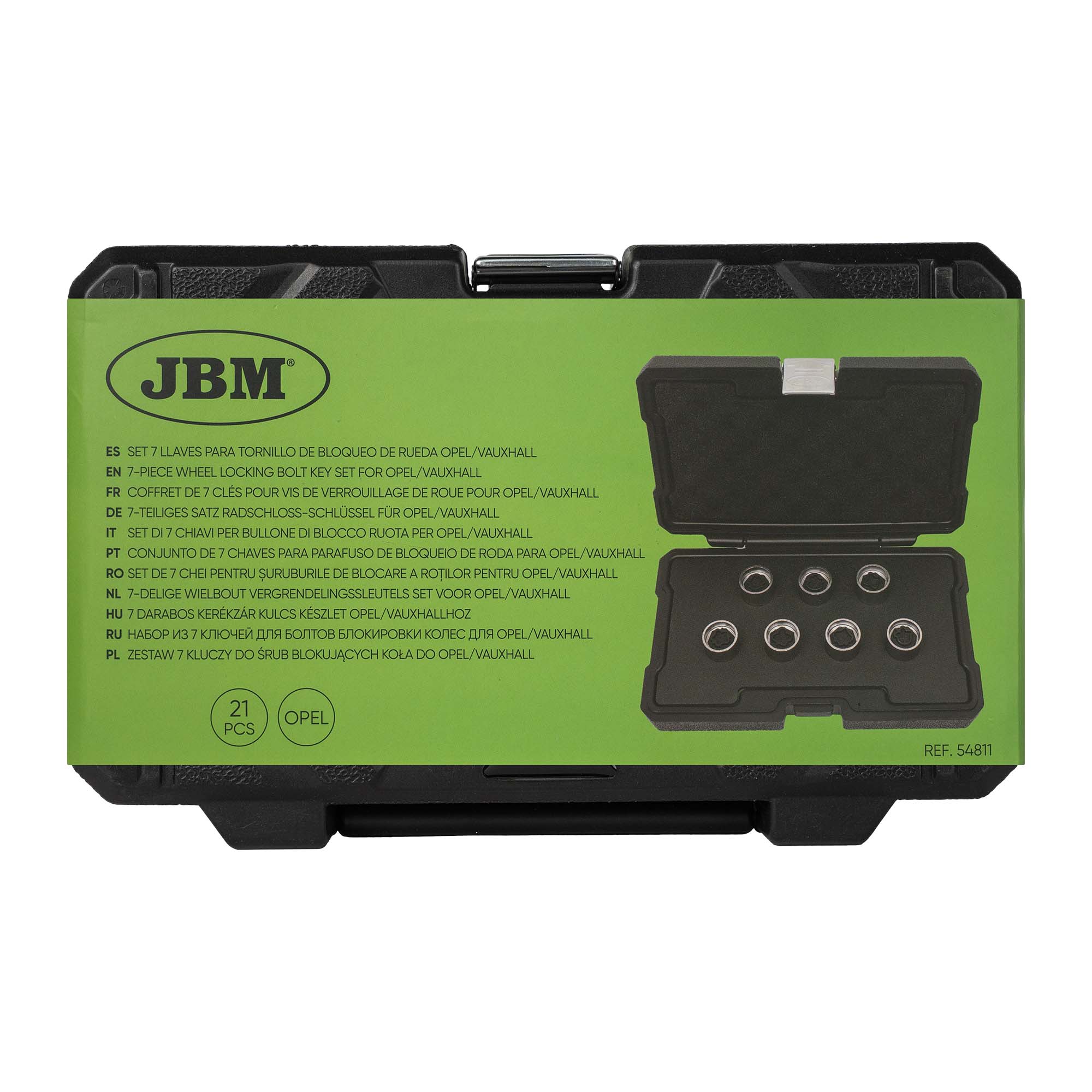 COFFRET DE 7 CLÉS POUR VIS DE VERROUILLAGE DE ROUE POUR OPEL/VAUXHALL