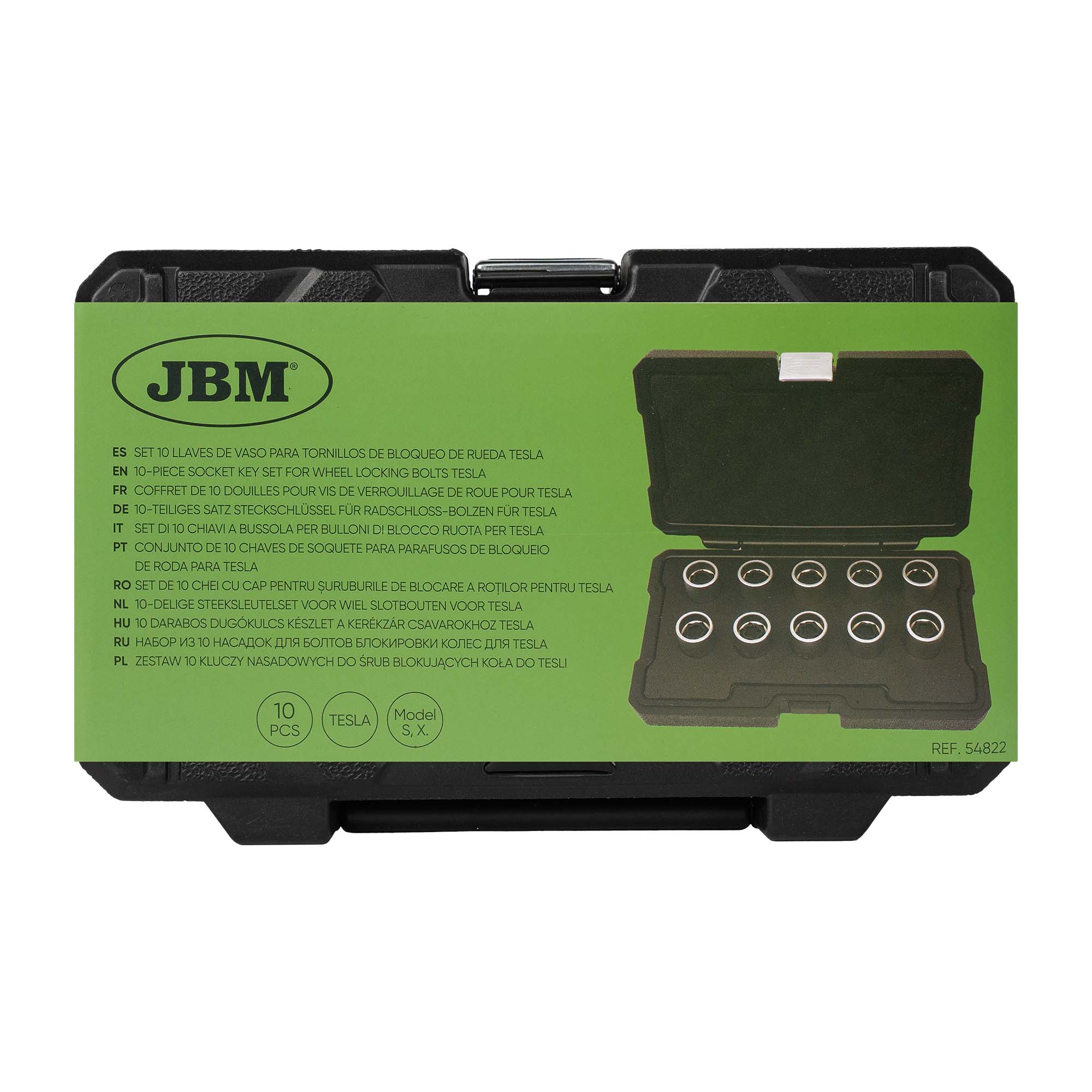 COFFRET DE 10 DOUILLES POUR VIS DE VERROUILLAGE DE ROUE POUR TESLA