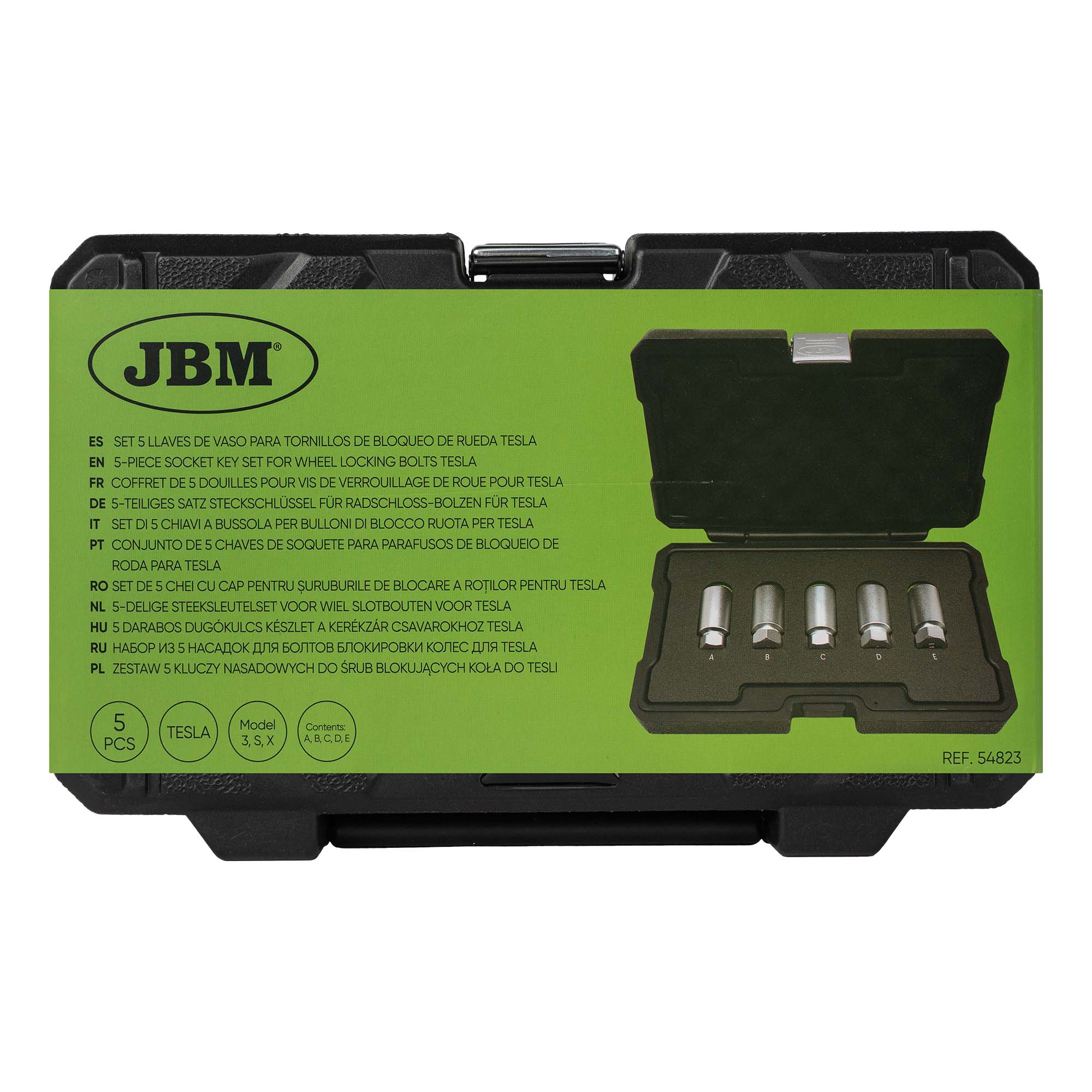COFFRET DE 5 DOUILLES POUR VIS DE VERROUILLAGE DE ROUE POUR TESLA 3, S, X