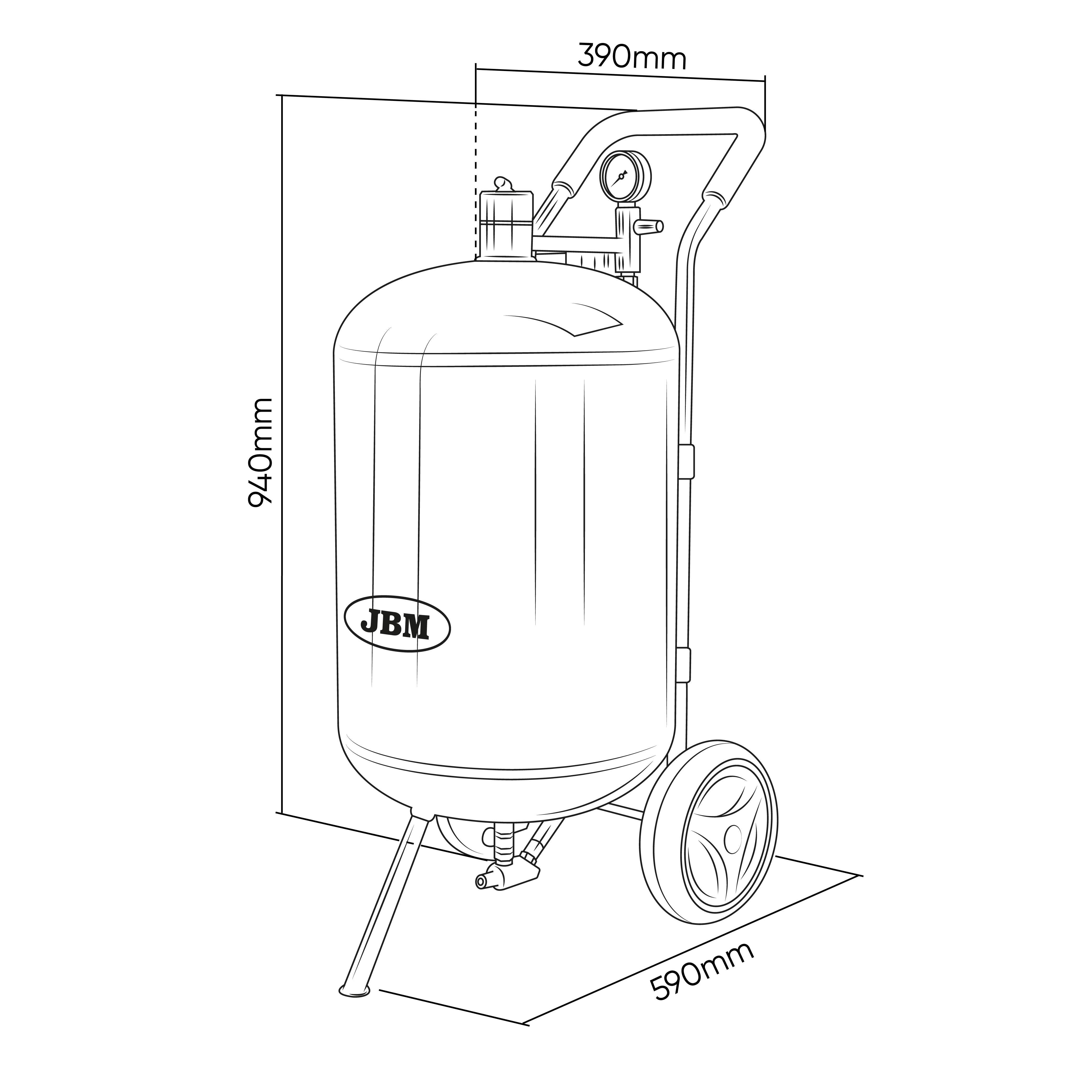 RÉSERVOIR DE SABLAGE PORTABLE HAUTE PRESSION – 63L