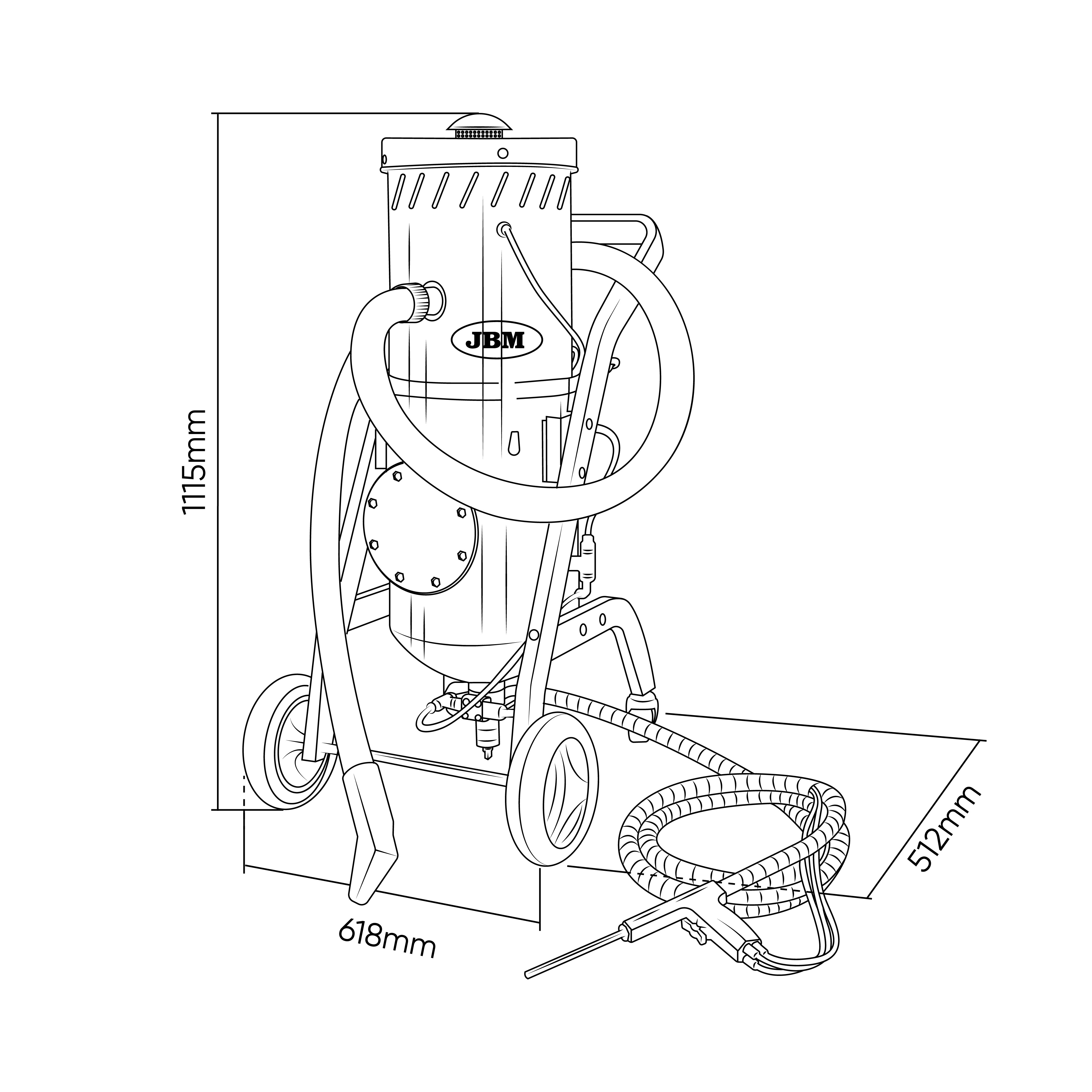 RÉSERVOIR PORTABLE DE NETTOYAGE DU CHARBON PAR SABLAGE – 18 L