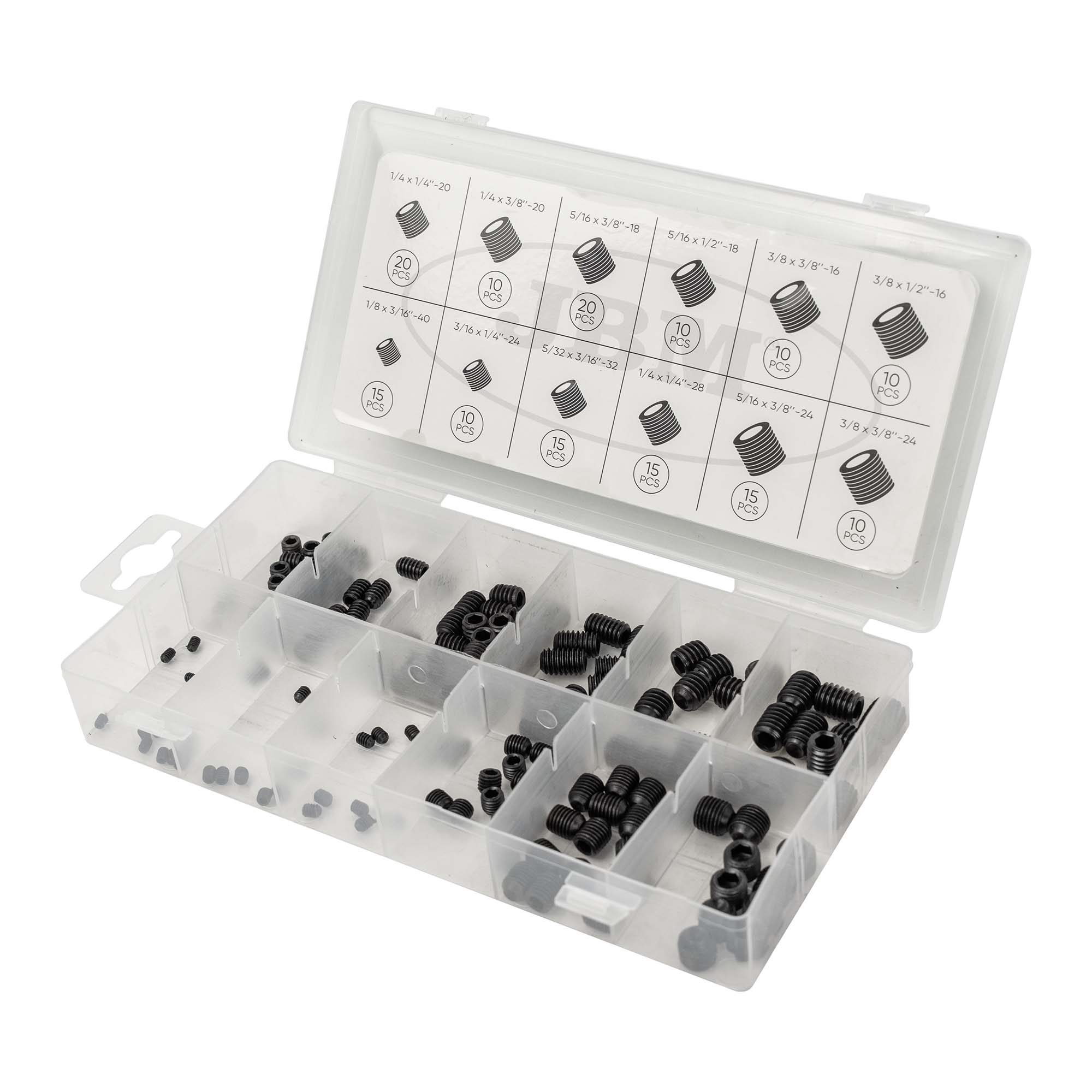 ESTUCHE DE TORNILLOS PRISIONEROS CON CABEZA HEXAGONAL SAE 160PCS