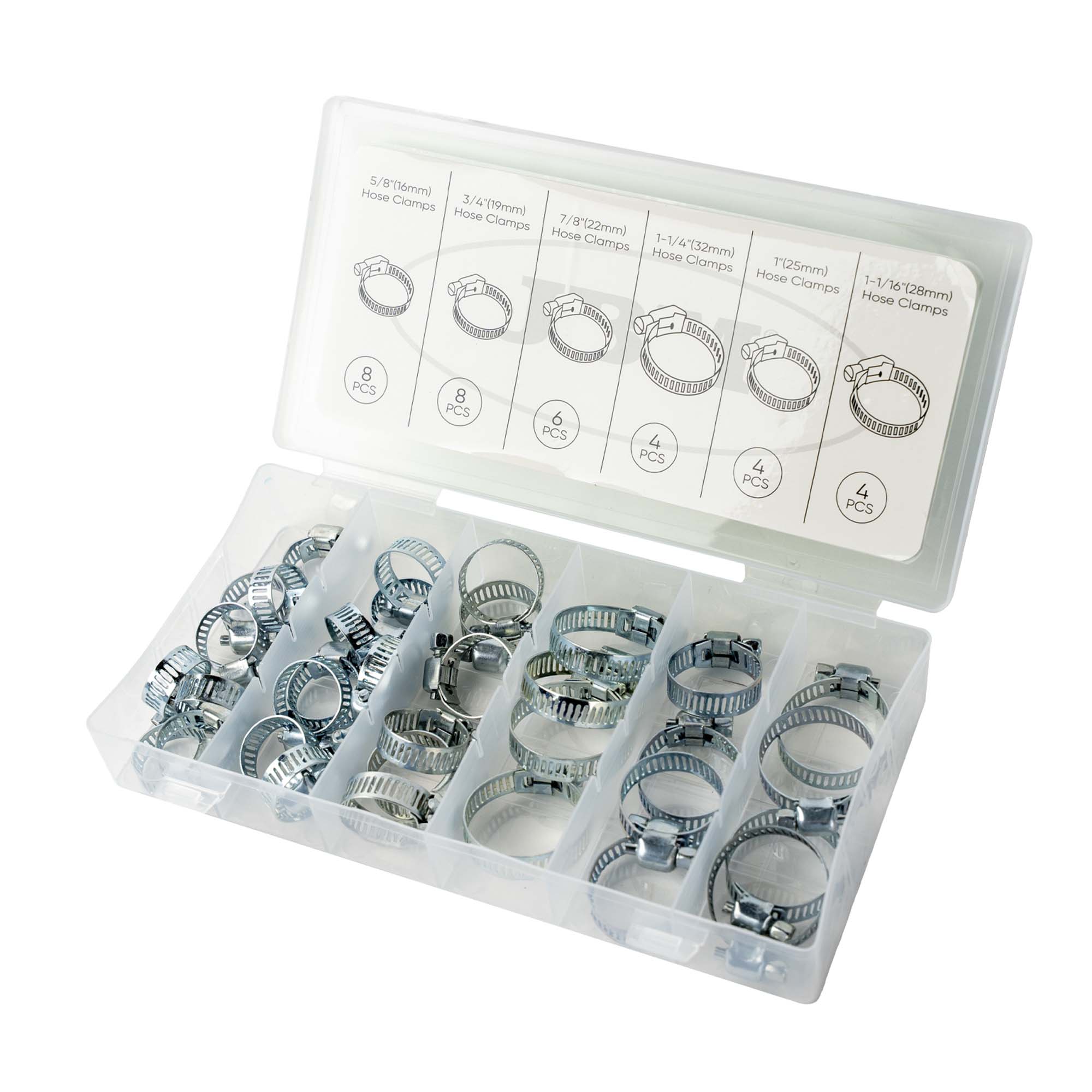 COFFRET DE COLLIERS DE SERRAGE POUR TUYAUX 34 PIÈCES