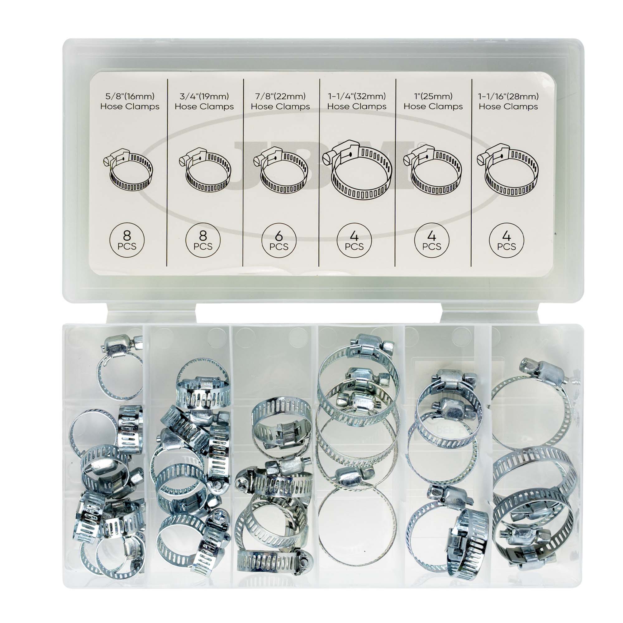 COFFRET DE COLLIERS DE SERRAGE POUR TUYAUX 34 PIÈCES