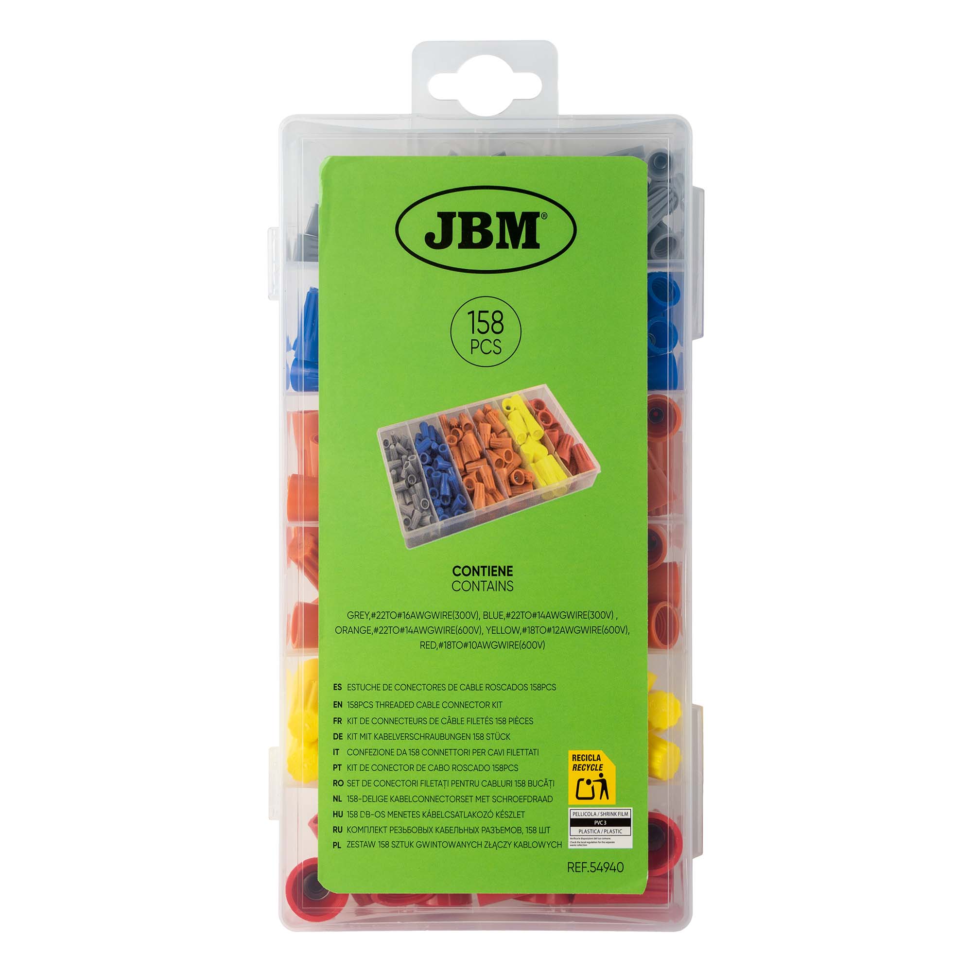 KIT DE CONNECTEURS DE CÂBLE FILETÉS 158 PIÈCES