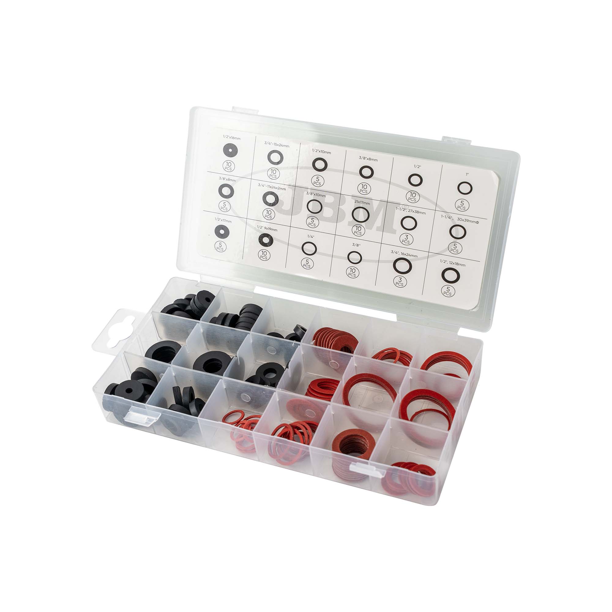 BOÎTE À RONDELLES EN FIBRE 141 PIÈCES