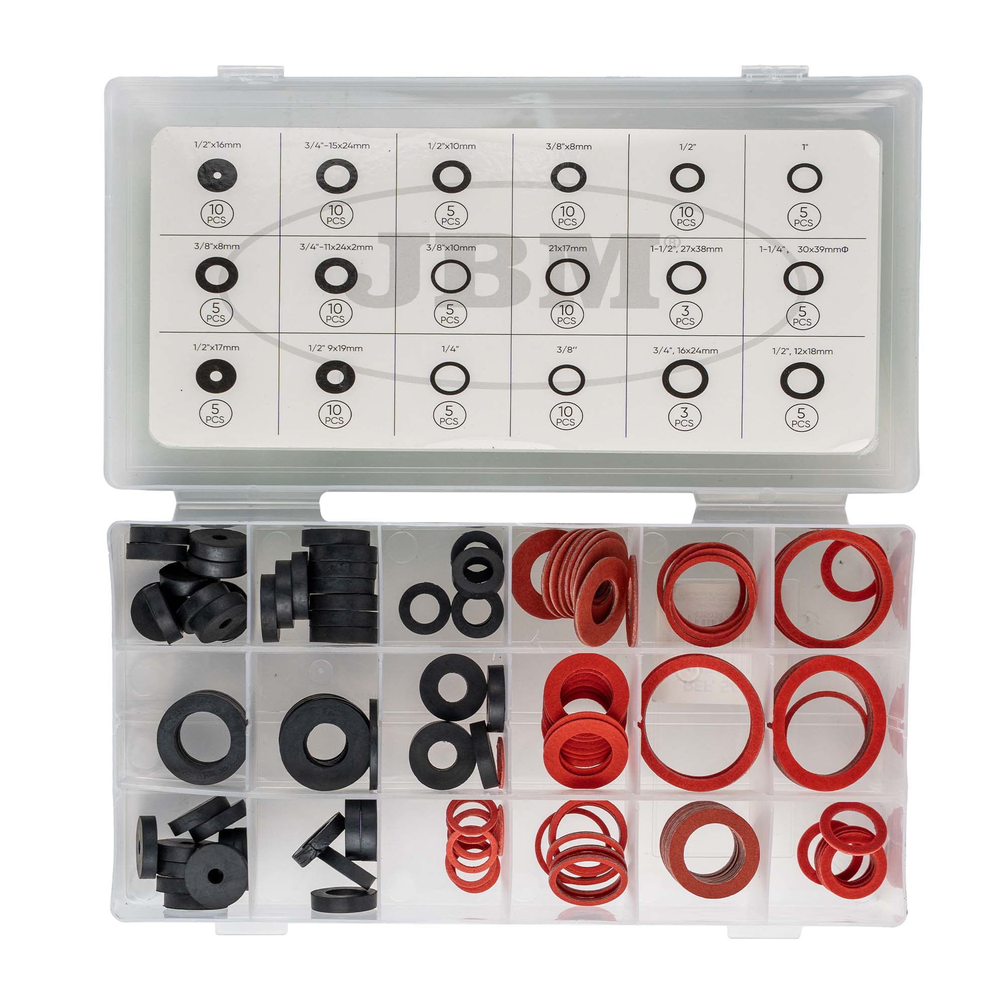 BOÎTE À RONDELLES EN FIBRE 141 PIÈCES