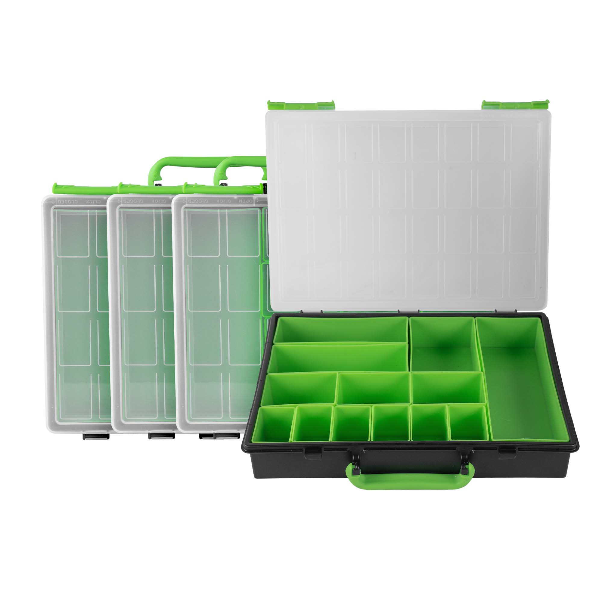 CAJA CON 4 MALETINES DE PLÁSTICO EXTRAÍBLES 