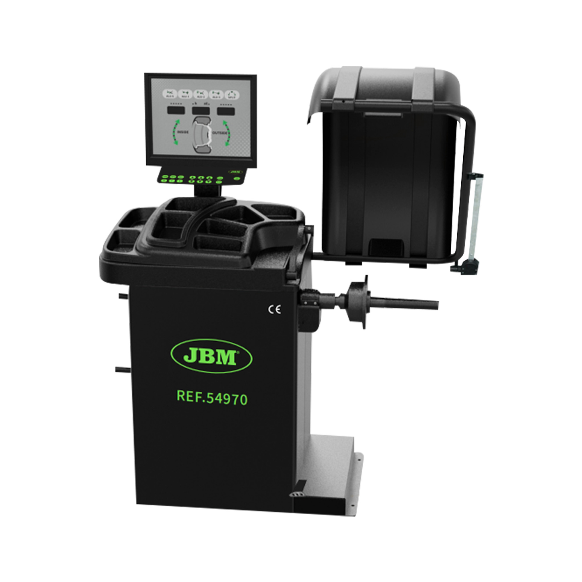 ÉQUILIBREUSE DE ROUES DIGITALE AVEC PÉDALE DE FREIN ET LASER