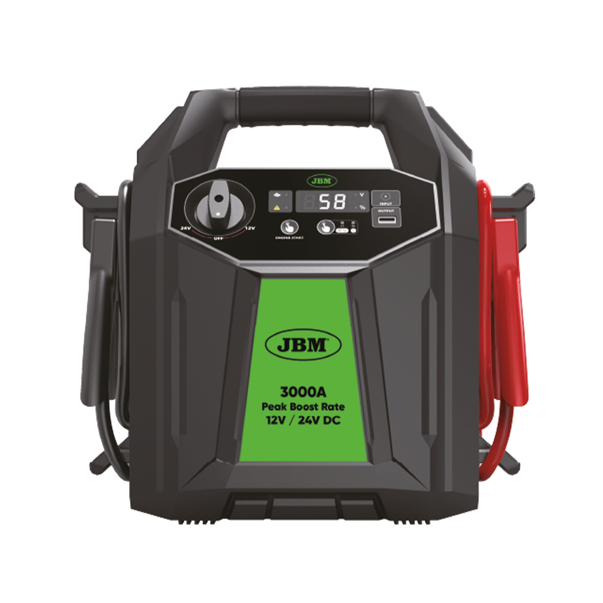 DÉMARREUR DE VÉHICULE MULTIFONCTION AVEC ÉCRAN NUMÉRIQUE ET BATTERIE AU LITHIUM DE 48.000MAH -12/24V