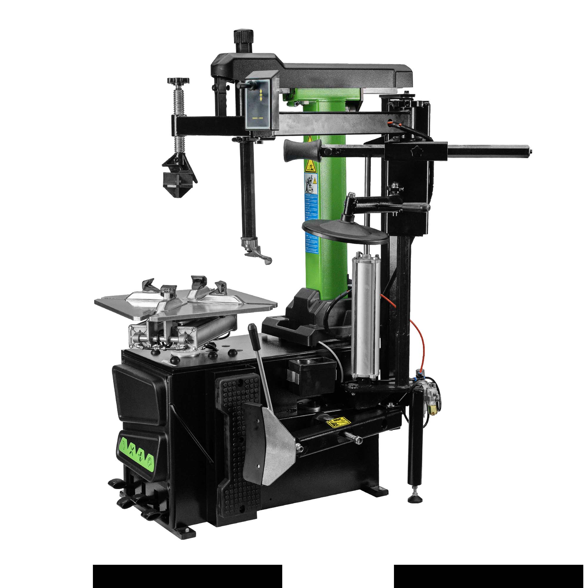 DÉMONTE-PNEU AVEC COLONNE BASCULANTE AUTOMATIQUE ET BRAS AUXILIAIRE 380V